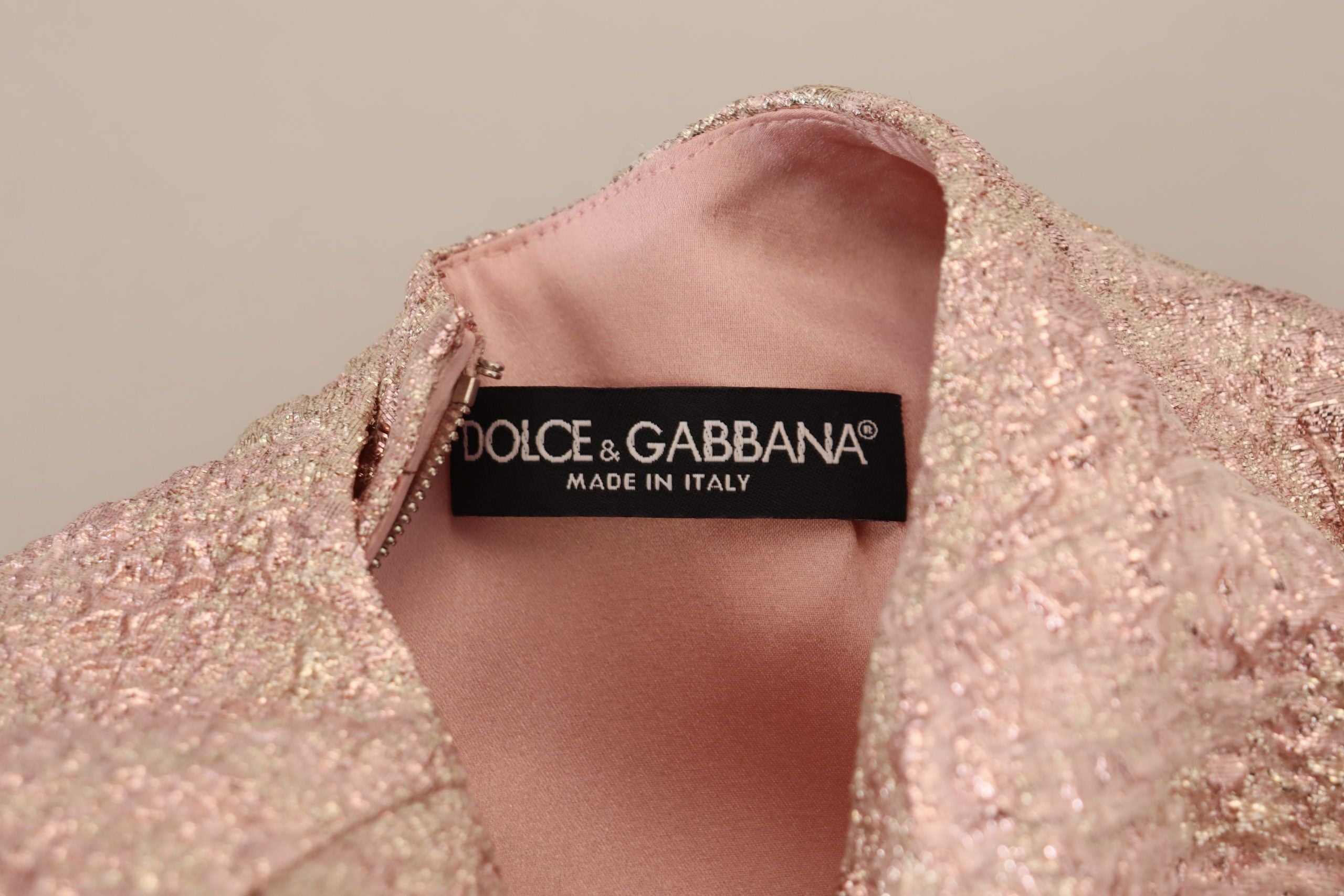 Dolce & Gabbana Rosa Jaquard 3/4-Ärmel Midikleid mit Etui-6