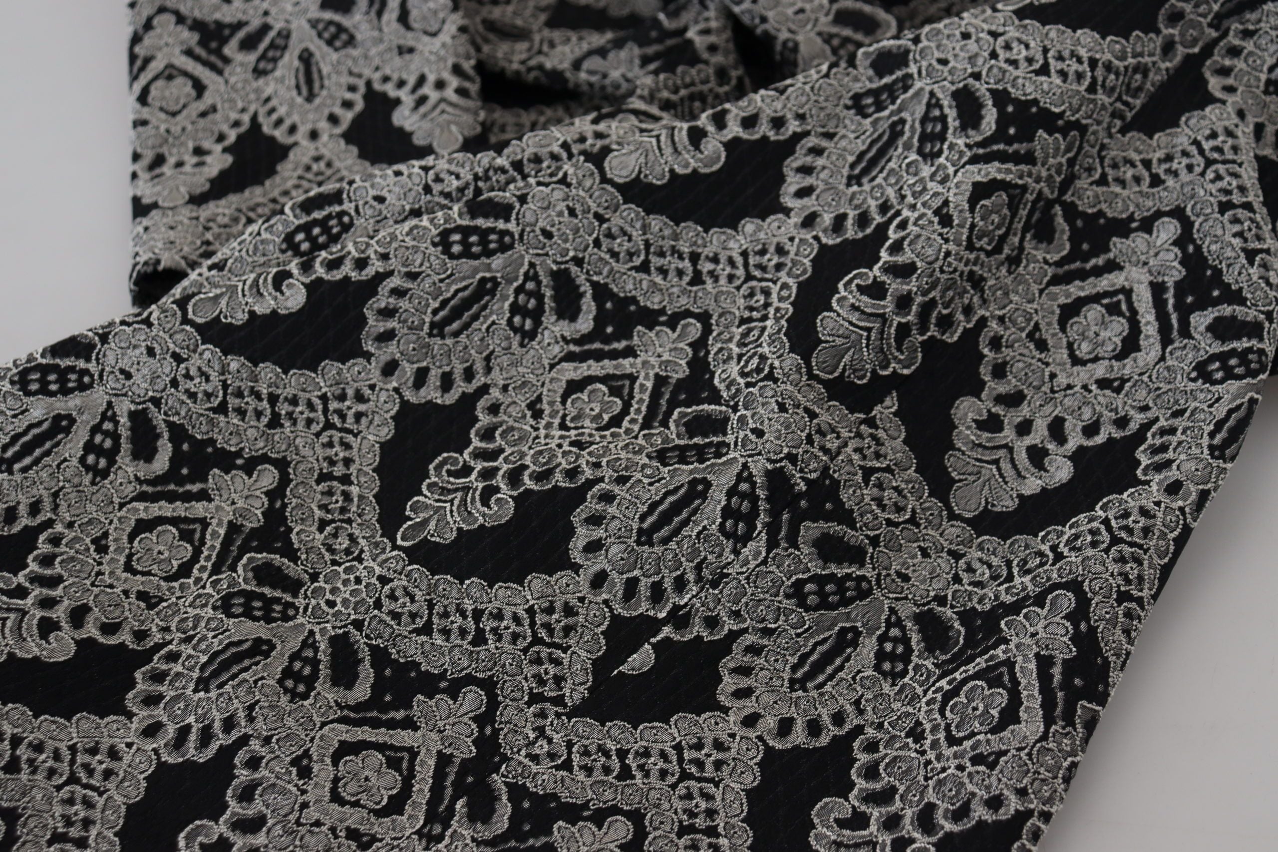Dolce & Gabbana black and grey jacquard bodycon dress-6