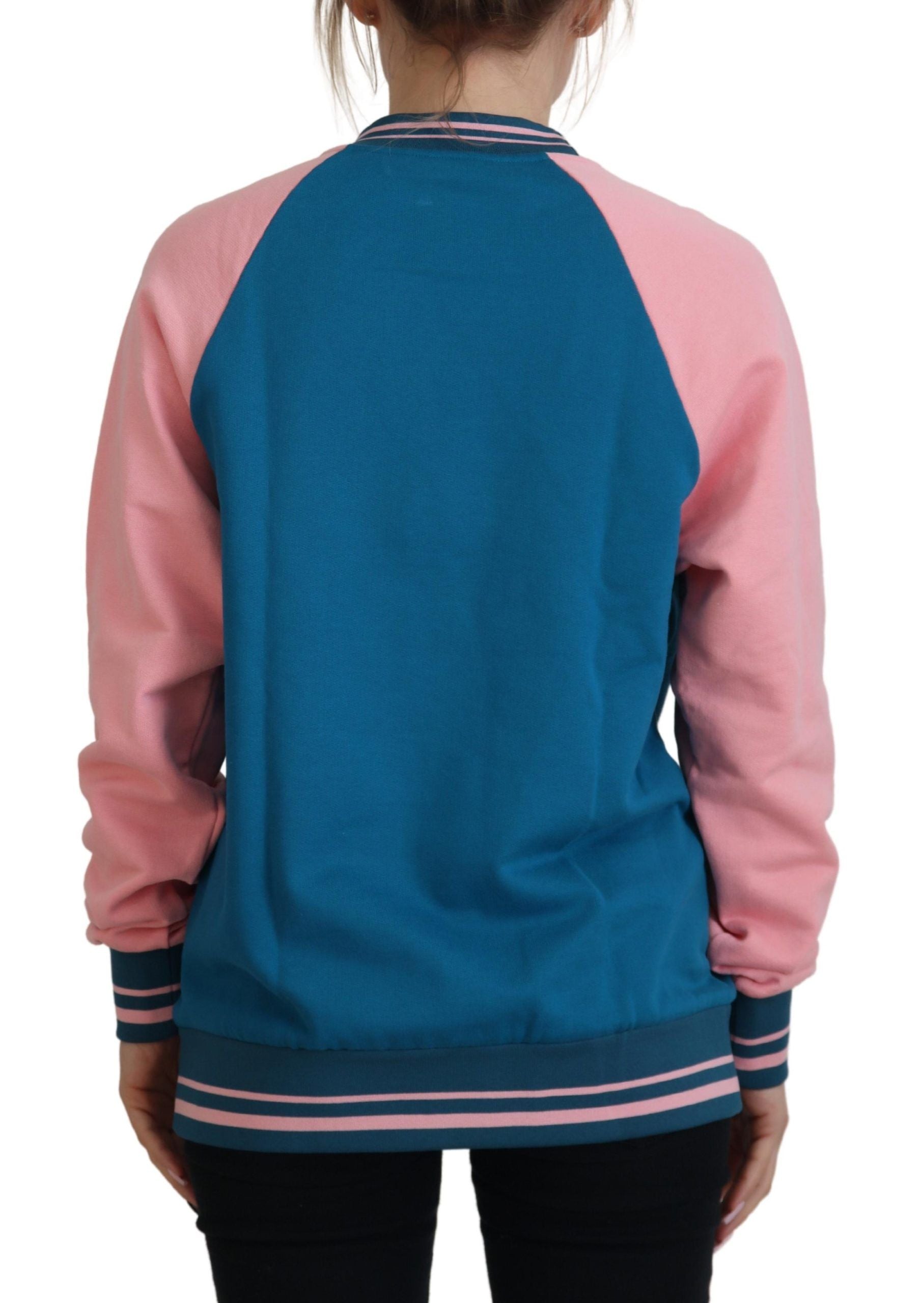 Dolce & Gabbana Blau Rosa Königin Pailletten Kristall Pullover-2