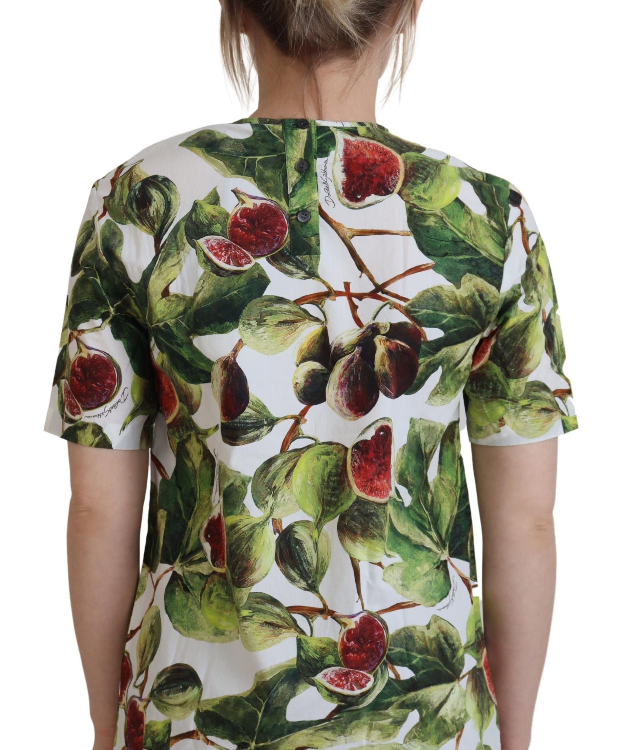 Dolce & Gabbana Cotton Round Neck Blouse Fruit T-Shirt-2