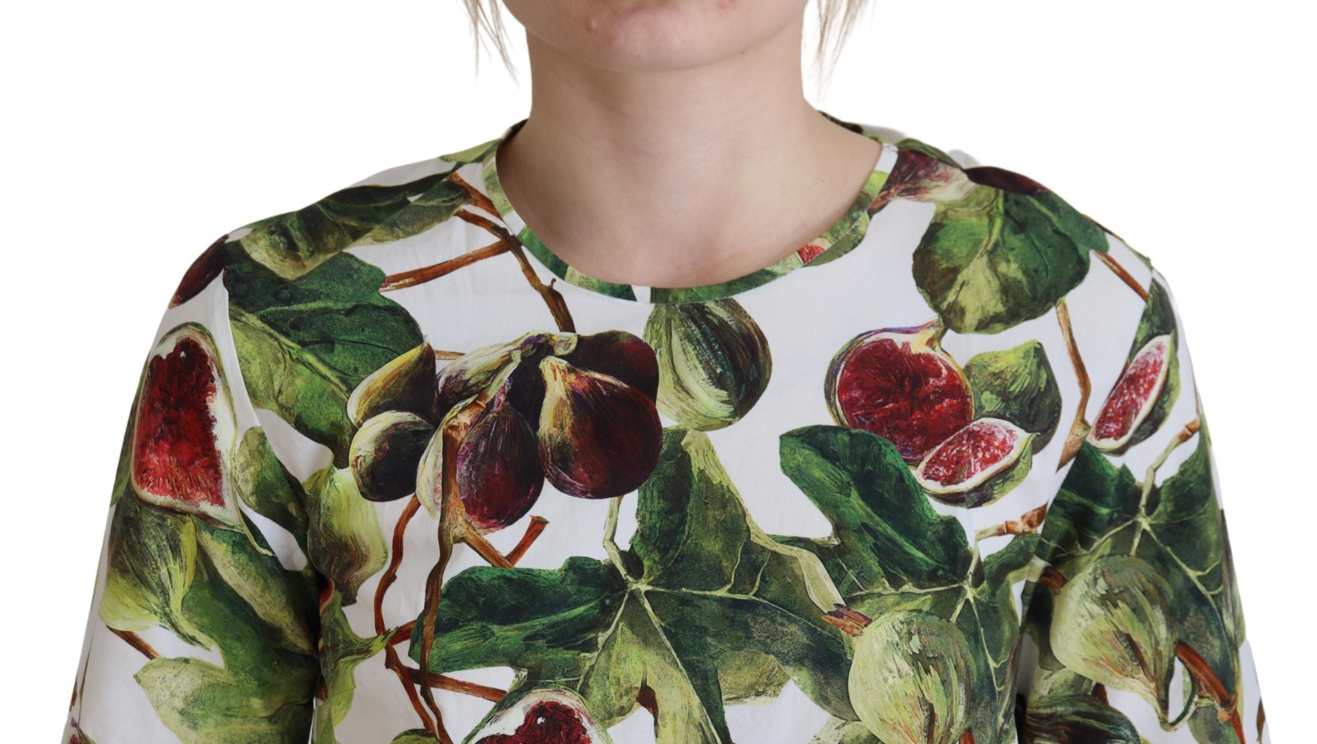 Dolce & Gabbana Cotton Round Neck Blouse Fruit T-Shirt-3