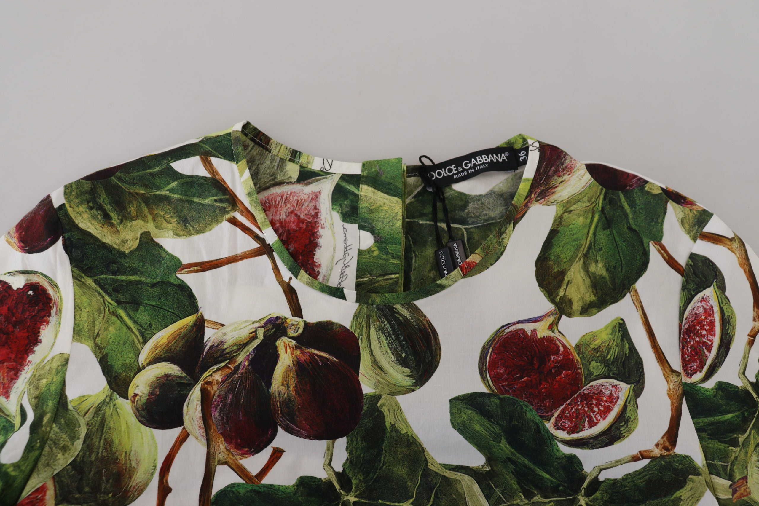 Dolce & Gabbana Cotton Round Neck Blouse Fruit T-Shirt-7