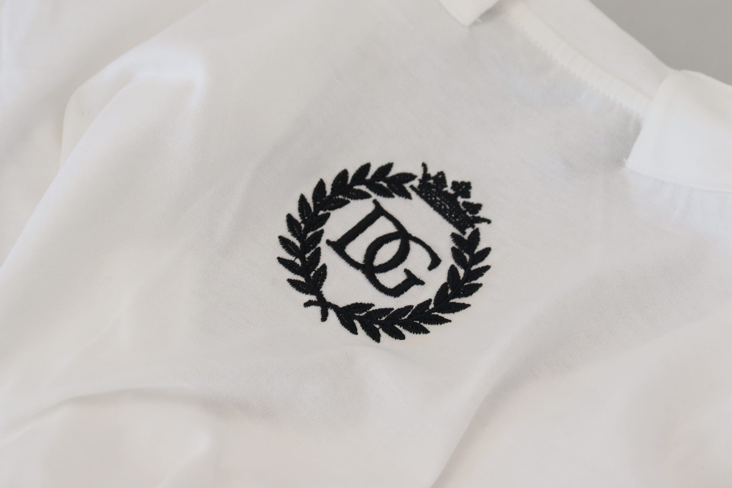 Dolce & Gabbana White Short Sleeve V-Neck Cotton Blouse T-Shirt-5