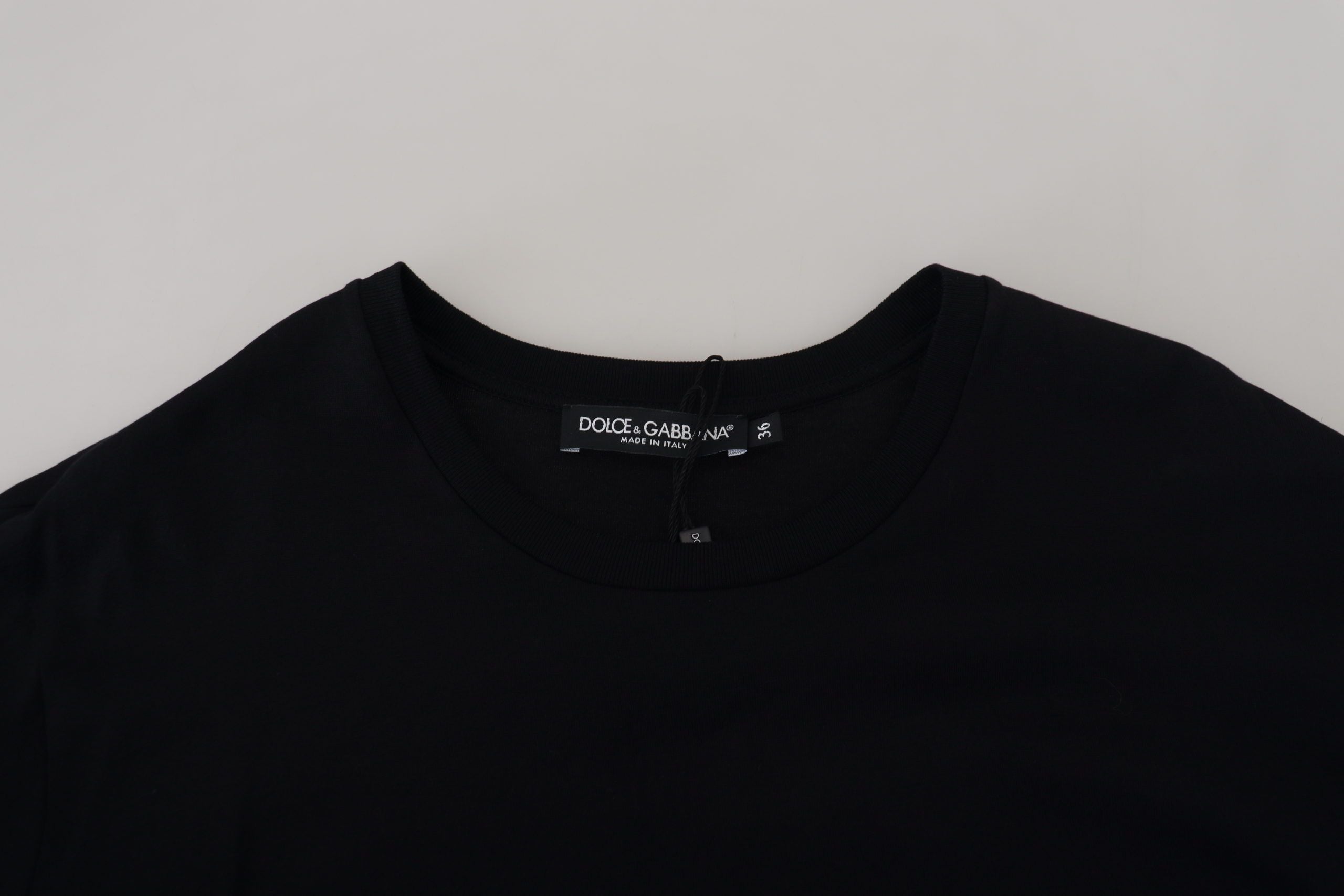 Dolce & Gabbana Black T-Shirt Blouse Tassel Cotton Blouse-7