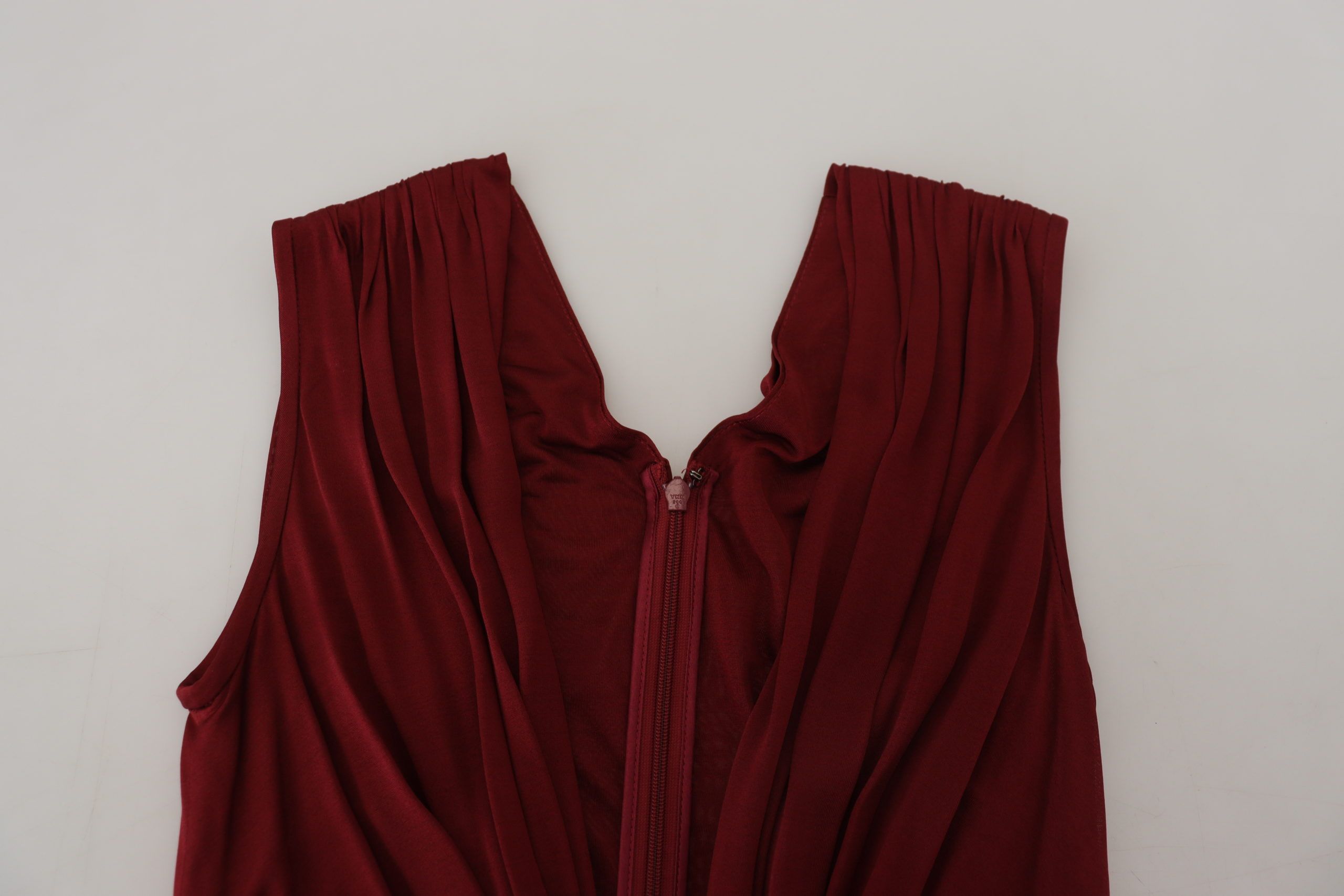 Dolce & Gabbana Bordeaux silk stretch top vest blouse-5