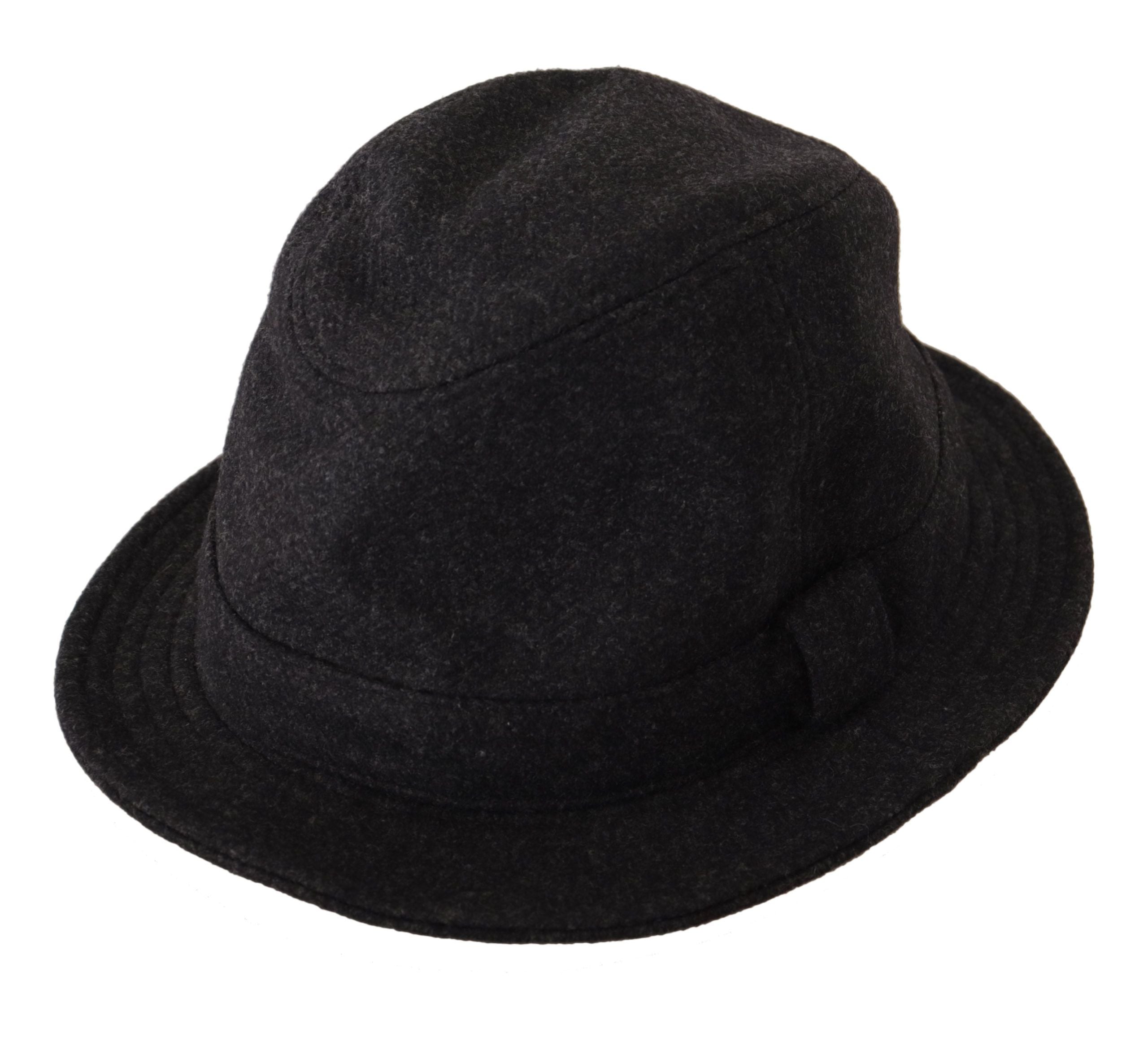 Dolce & Gabbana Gray Virgin Wool Logo Fedora Trilby Cappello Hat-2