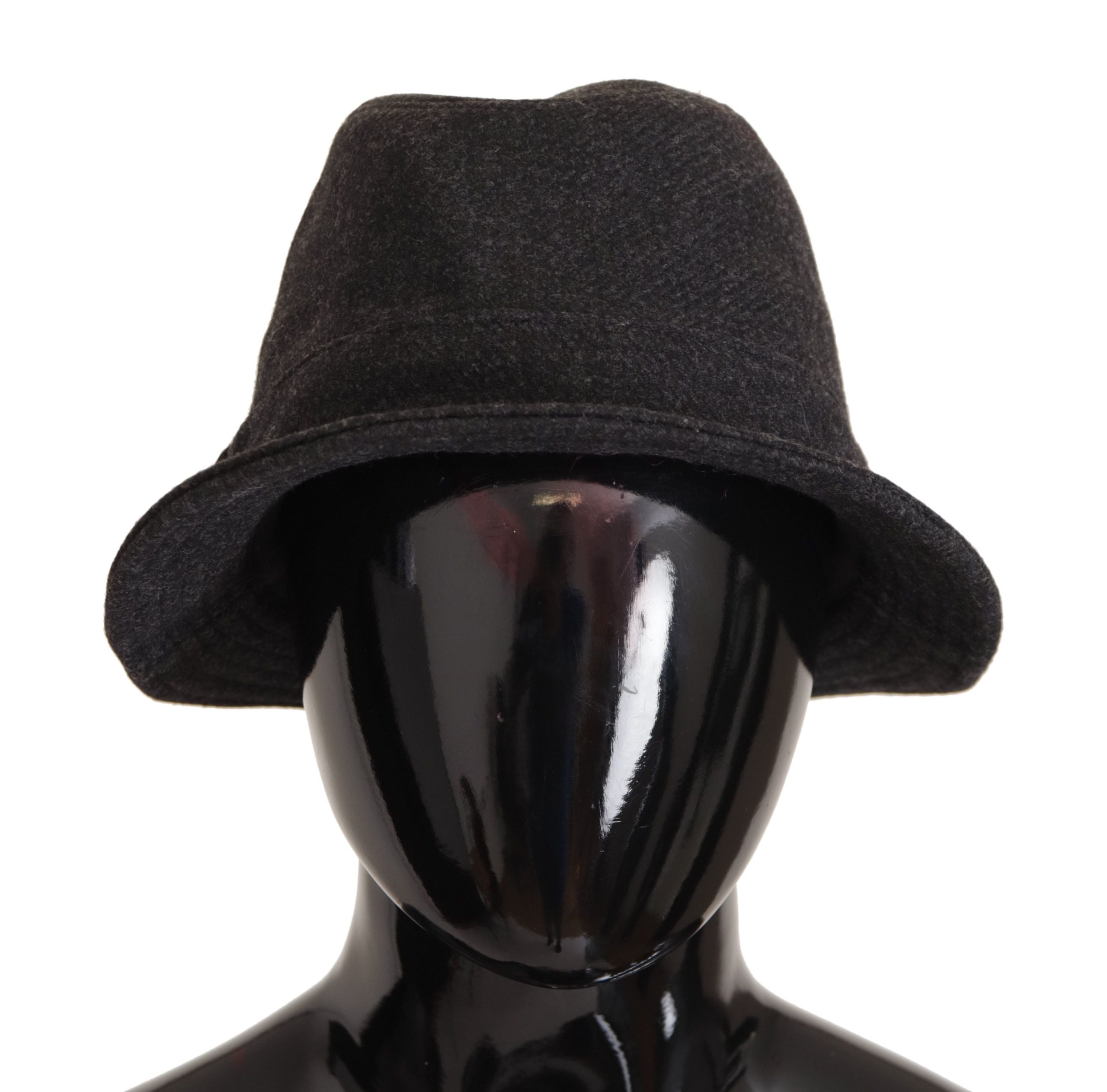 Dolce & Gabbana Gray Virgin Wool Logo Fedora Trilby Cappello Hat-1