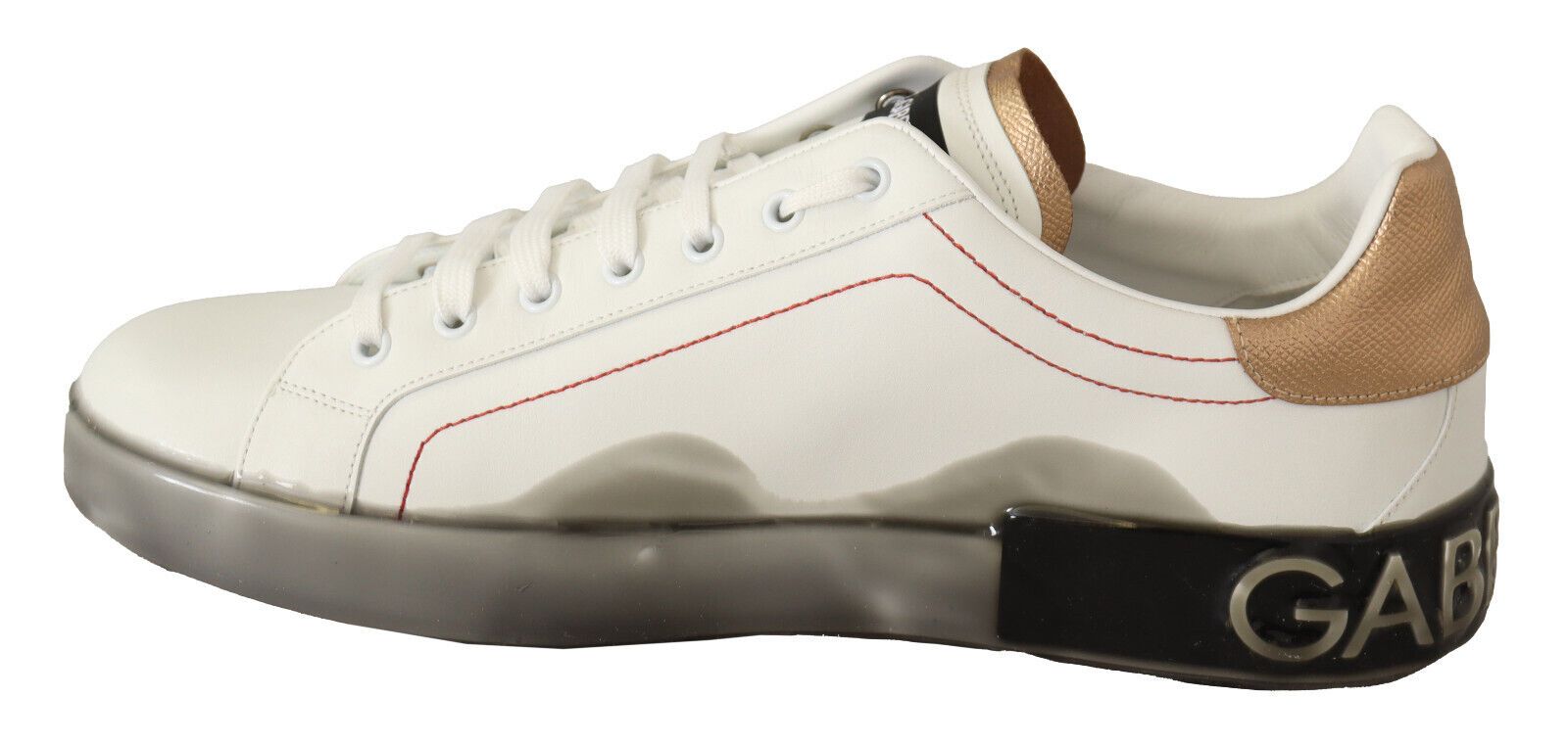 Dolce & Gabbana White Gold Leather Low Top Sneakers Casual Shoes-6