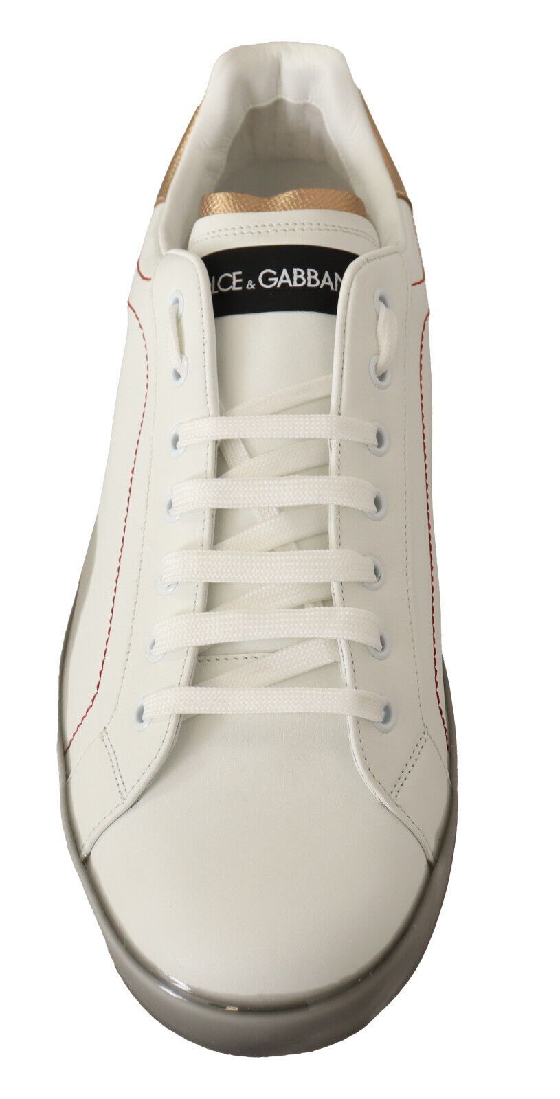 Dolce & Gabbana White Gold Leather Low Top Sneakers Casual Shoes-4