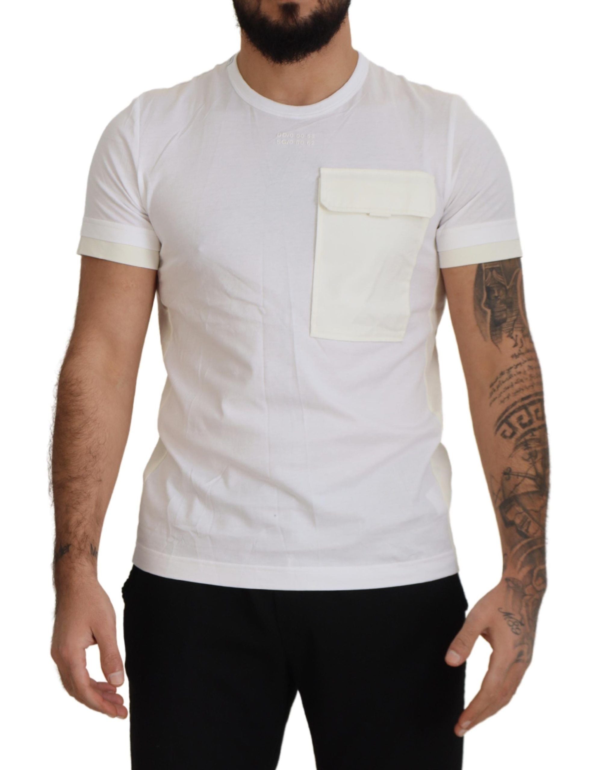 Dolce & Gabbana White Flap Pocket Short Sleeve T-Shirt-1