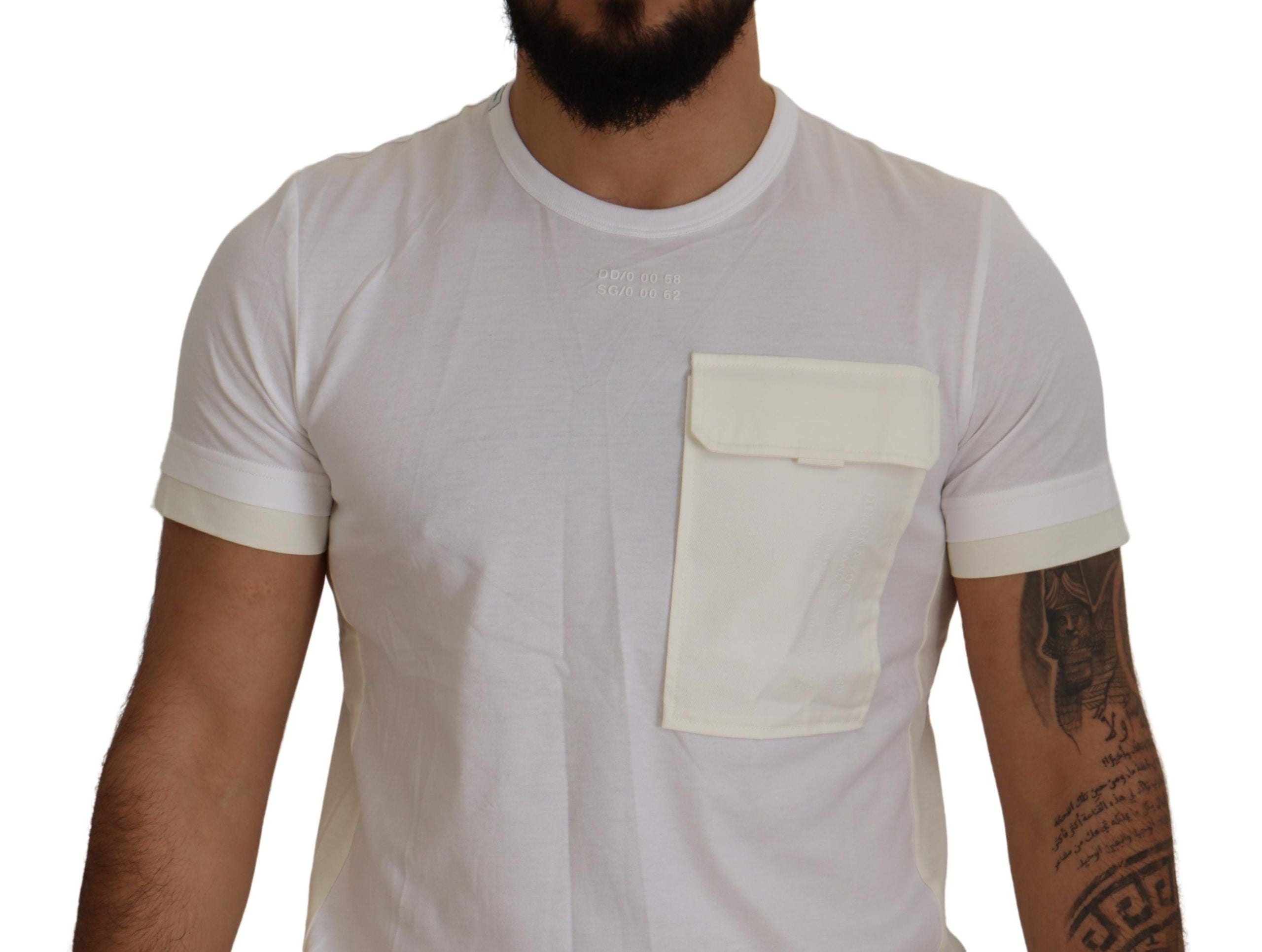 Dolce & Gabbana White Flap Pocket Short Sleeve T-Shirt-4