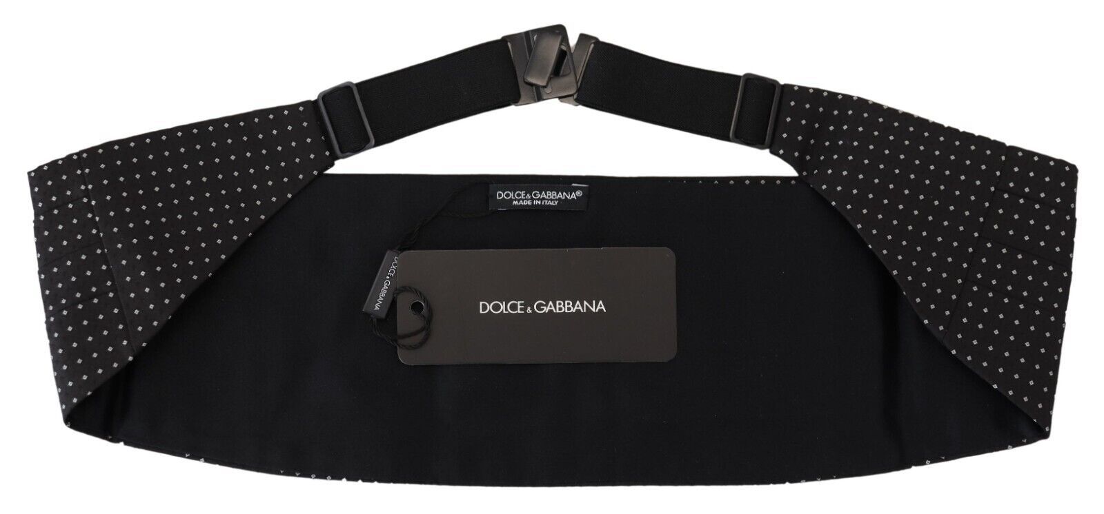 Dolce & Gabbana Black Polka Dot Wide Waist Belt for Men Cummerband-2