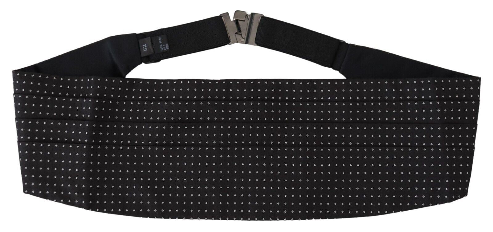 Dolce & Gabbana Black Polka Dot Wide Waist Belt for Men Cummerband