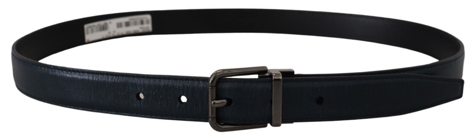 Dolce & Gabbana Blue Leather Silver Metal Buckle Vintage Belt-3