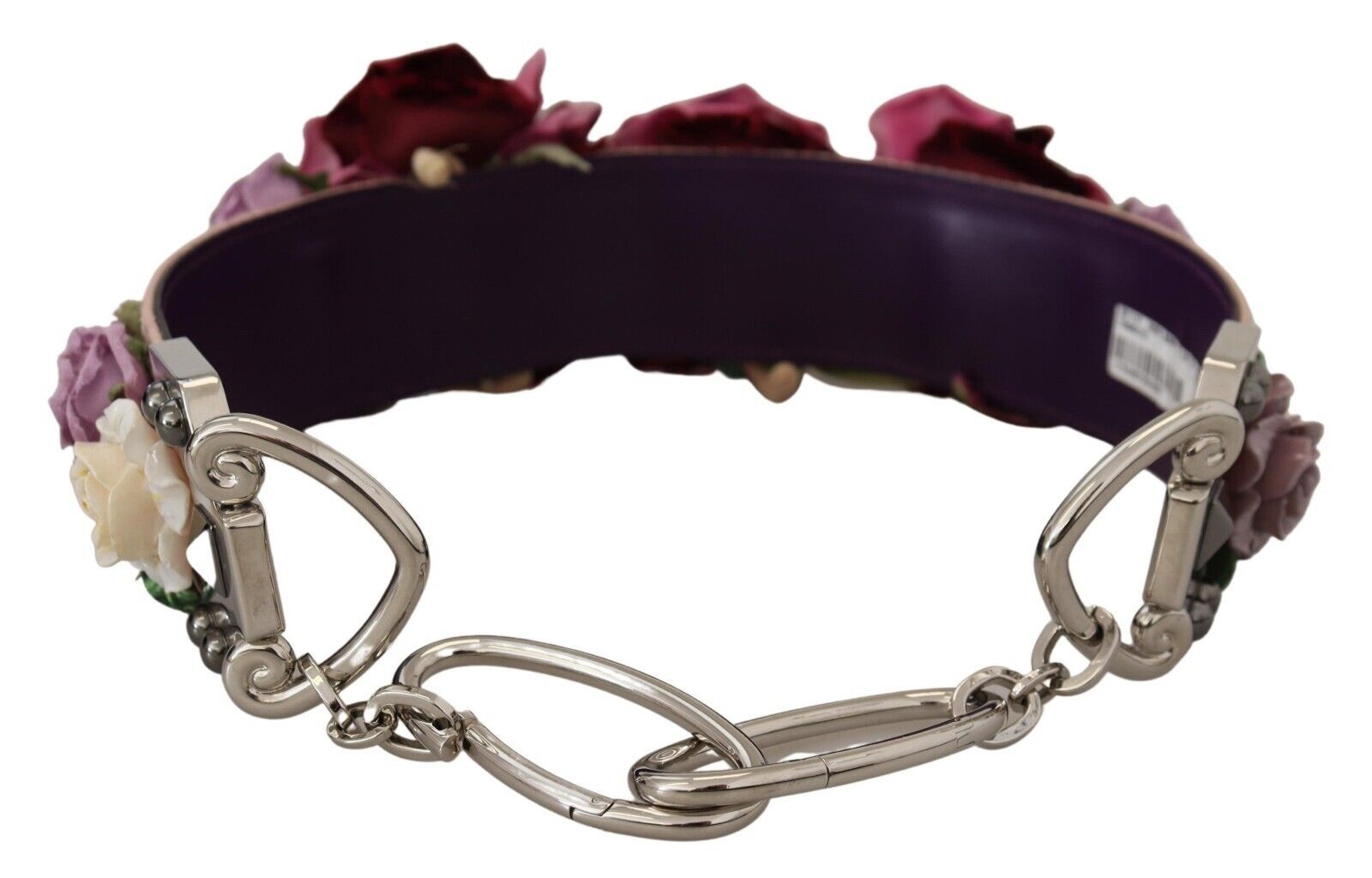 Dolce & Gabbana Multicolor Floral Appliqués Metal Shoulder Strap-4