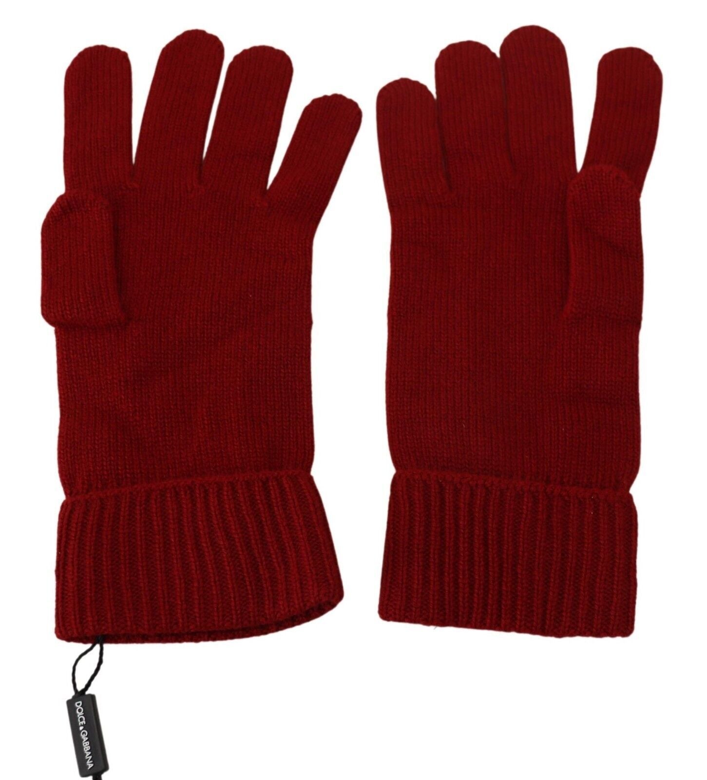 Dolce & Gabbana Rote 100% Kaschmir Strickhandschuhe Mitten Herrenhandschuhe-3