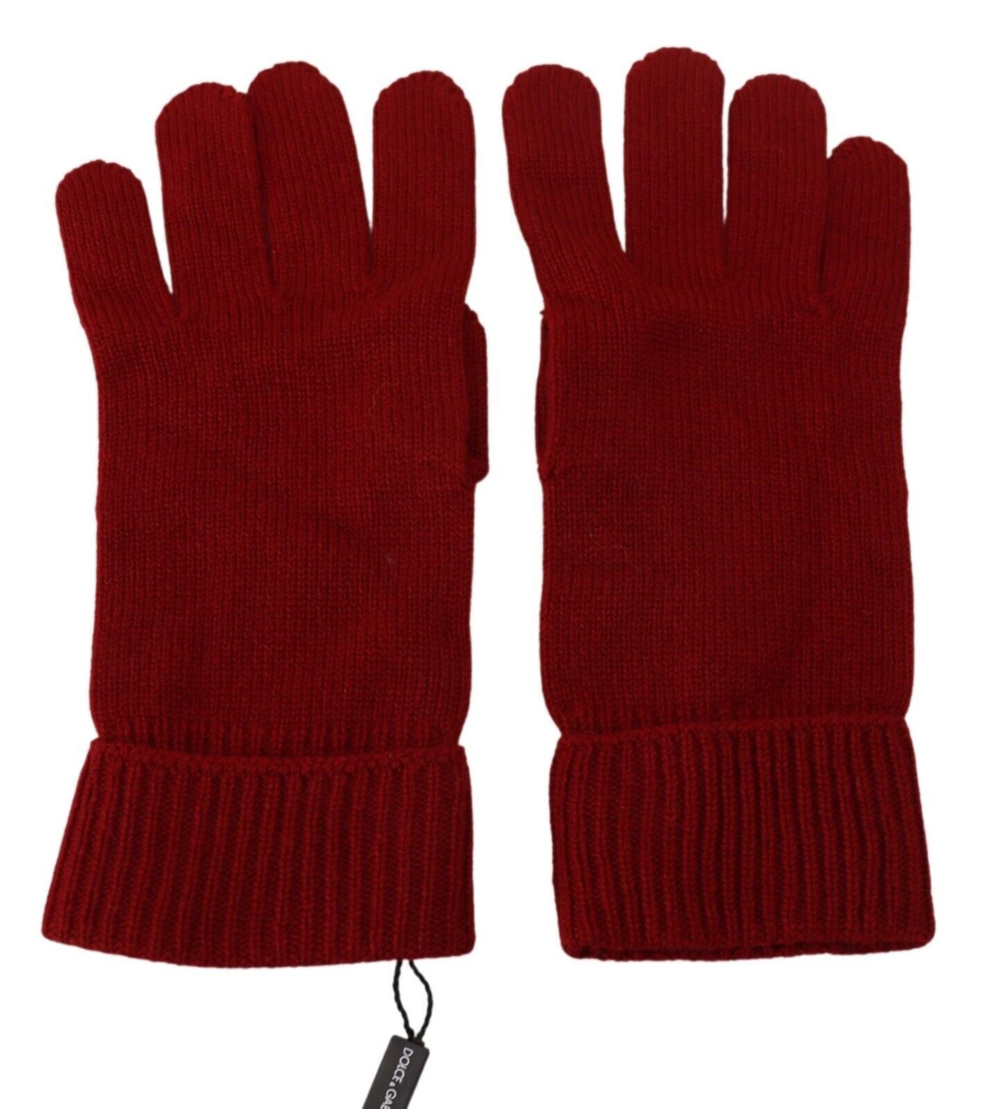 Dolce & Gabbana Red 100% Cashmere Knit Gloves Mitten Men's Gloves
