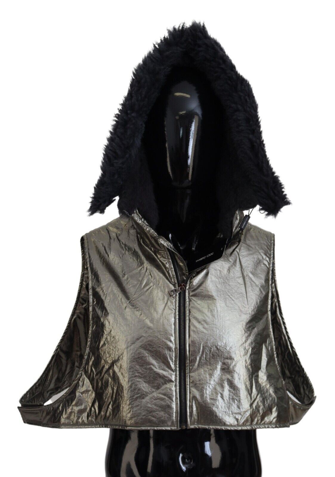Dolce & Gabbana Silver Fur Full Head Wrap Men's Capello Nylon Hat