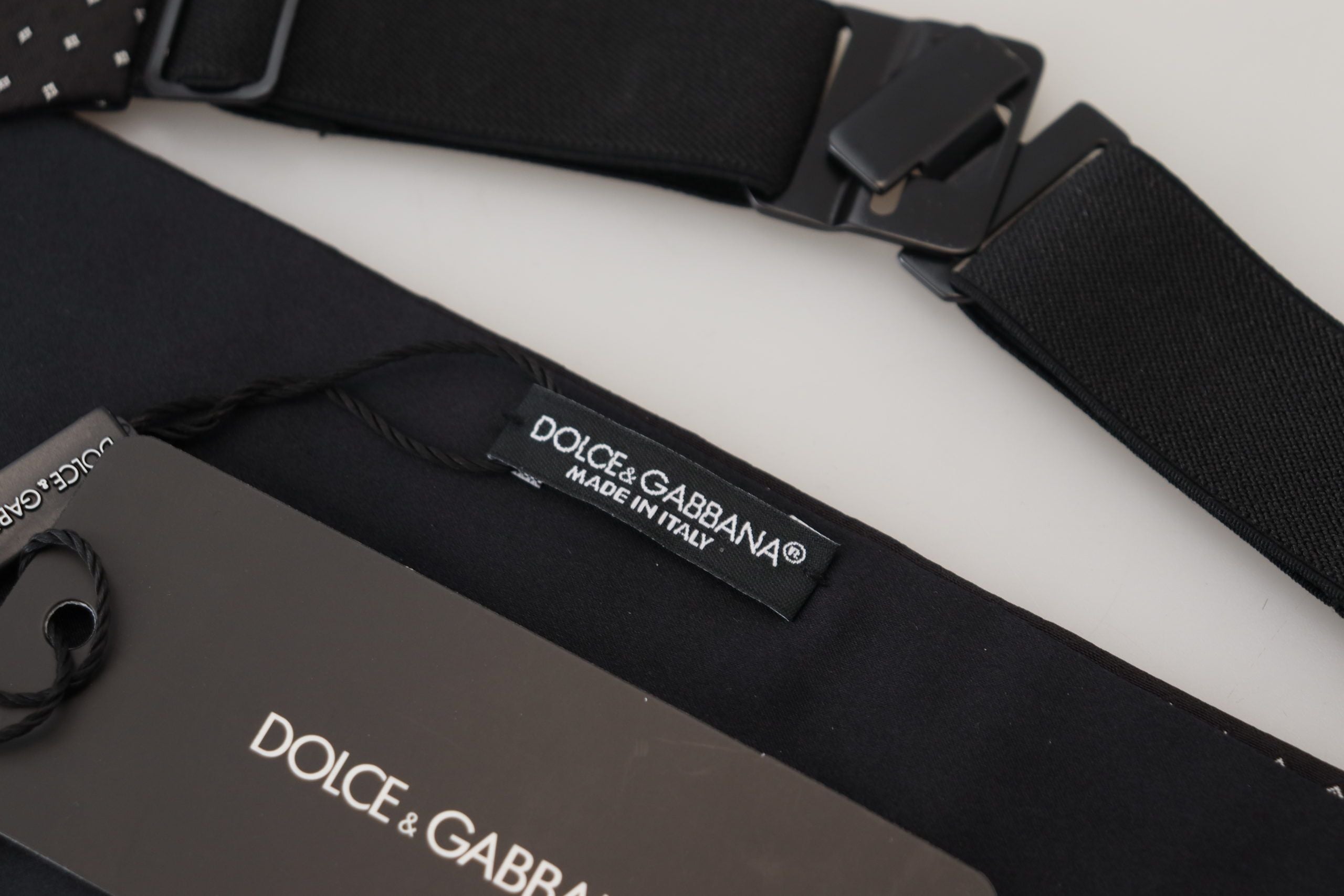 Dolce & Gabbana Black Polka Dot Wide Waist Belt for Men Cummerband-3