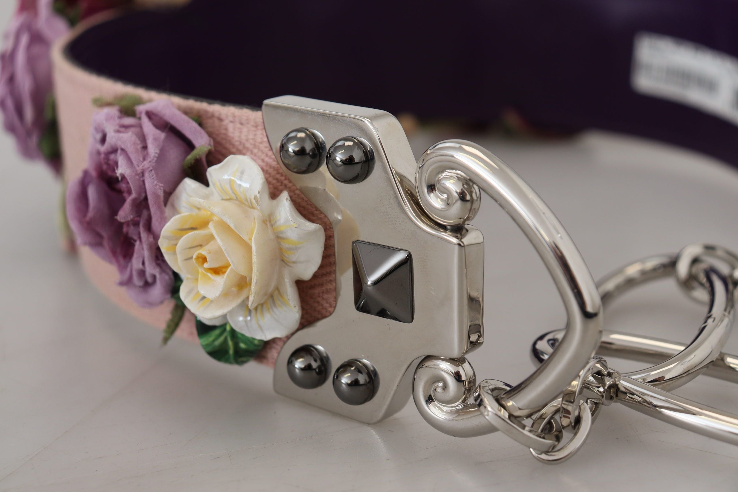 Dolce & Gabbana Multicolor Floral Appliqués Metal Shoulder Strap-8