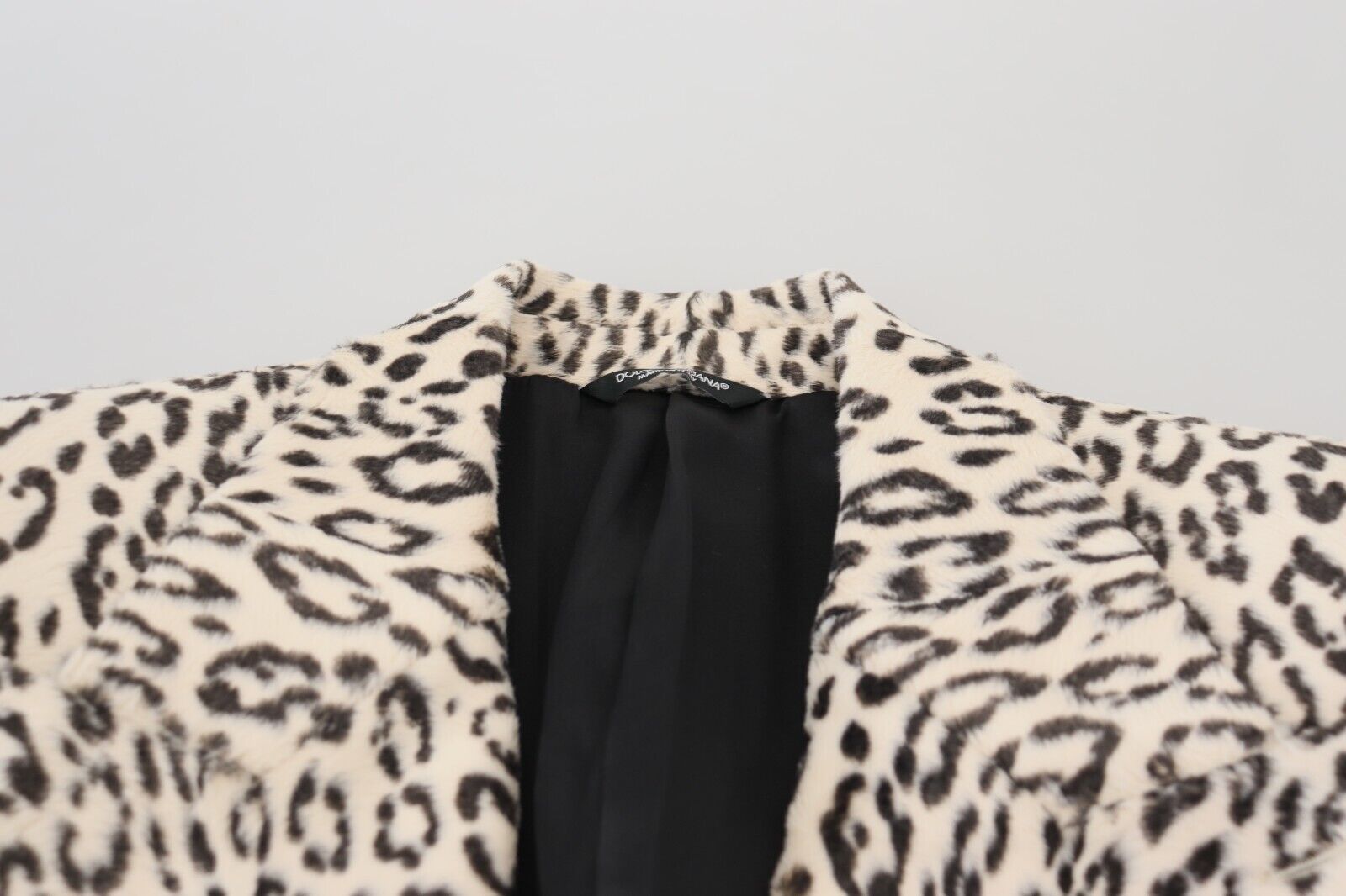 Dolce & Gabbana Weißer Leopard einreihiger Mantel Blazer-7