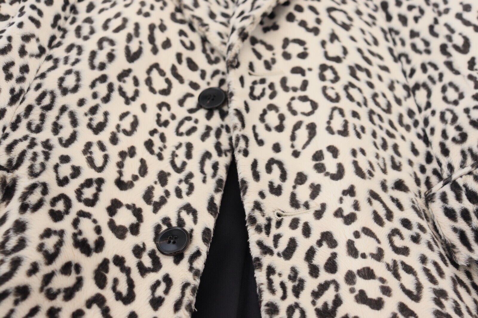 Dolce & Gabbana Weißer Leopard einreihiger Mantel Blazer-8