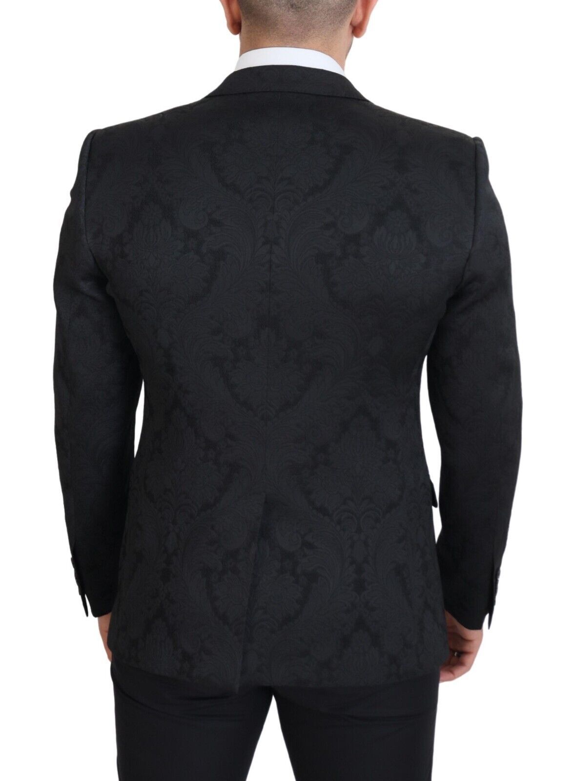 Dolce & Gabbana Black Floral Brocade 2-Piece MARTINI Suit-3