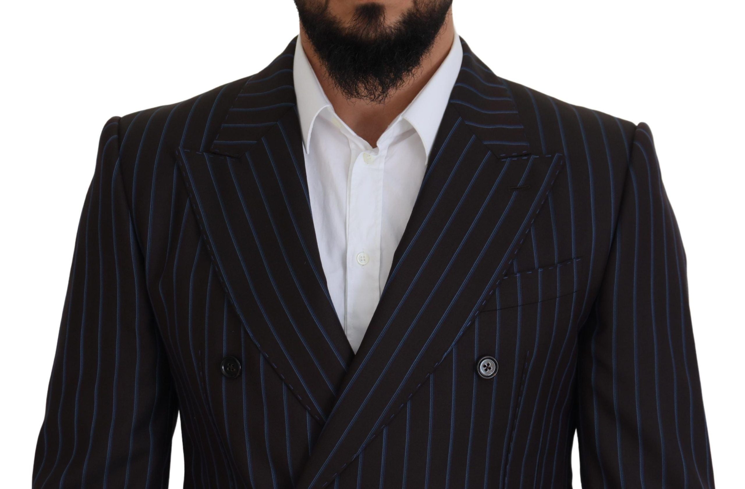 Dolce & Gabbana black striped wool suit, formal, 2-piece-4