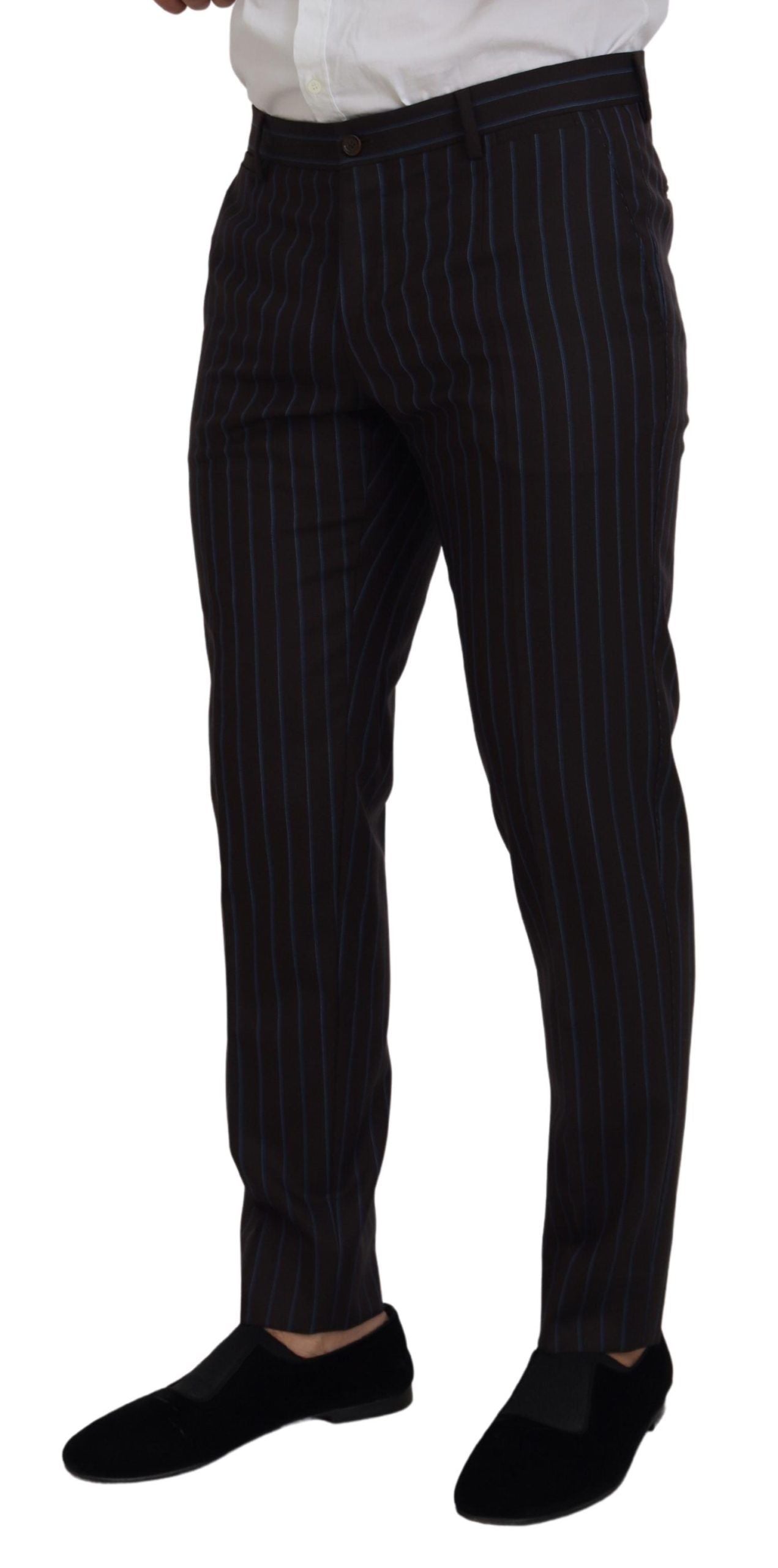 Dolce & Gabbana black striped wool suit, formal, 2-piece-8
