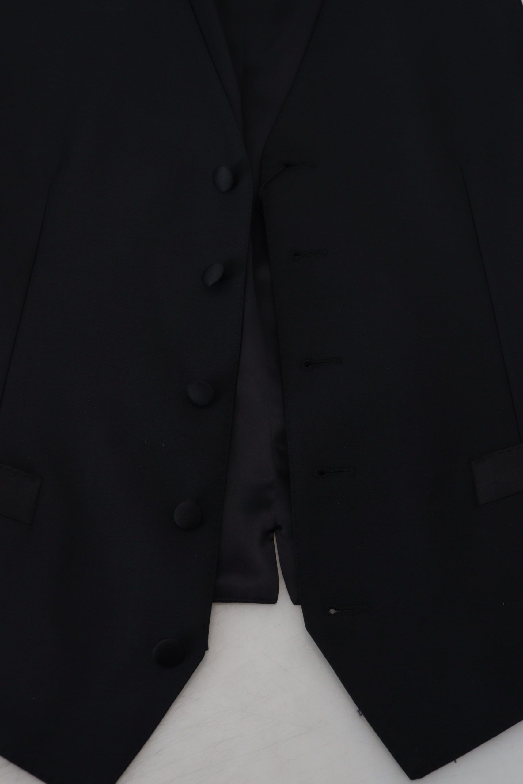 Dolce & Gabbana Schwarze Schurwollweste Formelle Anzugsweste-6