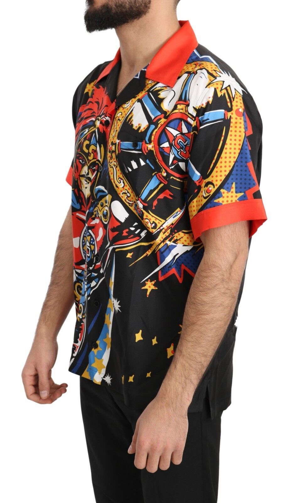 Dolce & Gabbana Multicolor Printed Short-Sleeved Casual Shirt-2