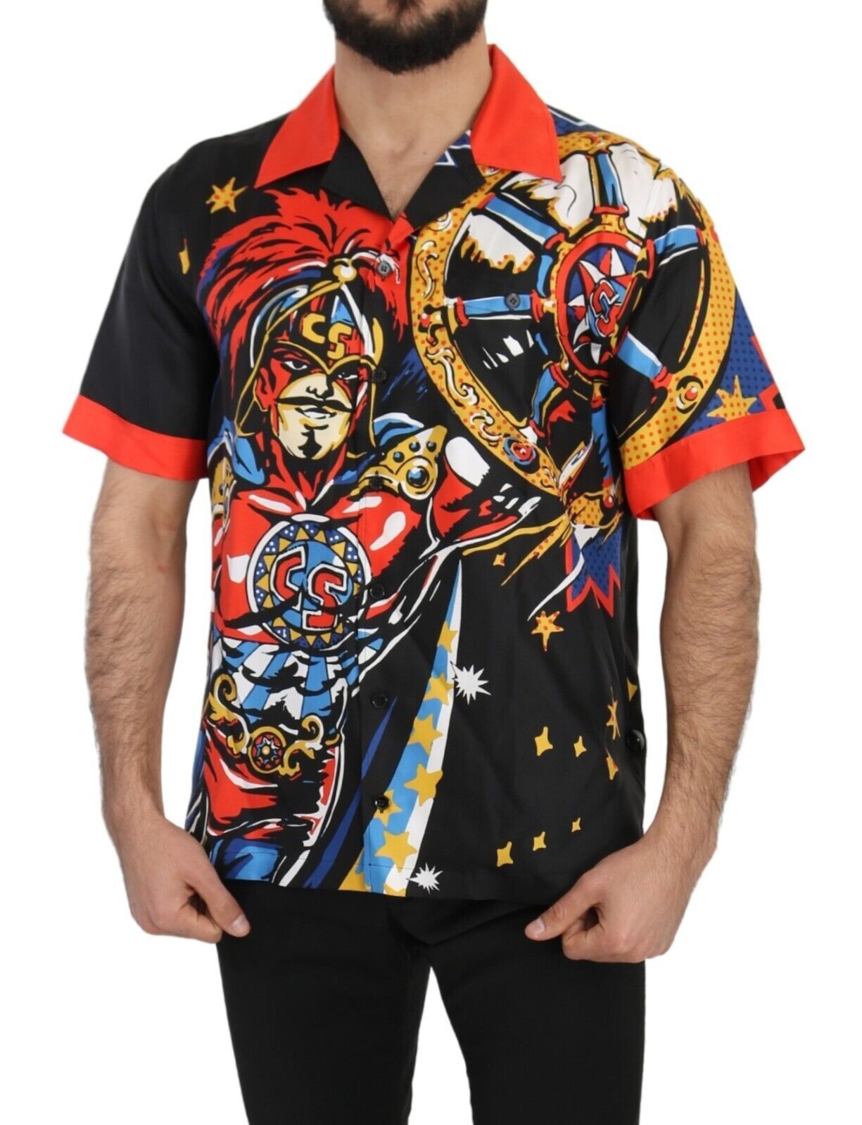 Dolce & Gabbana Multicolor Printed Short-Sleeved Casual Shirt-5
