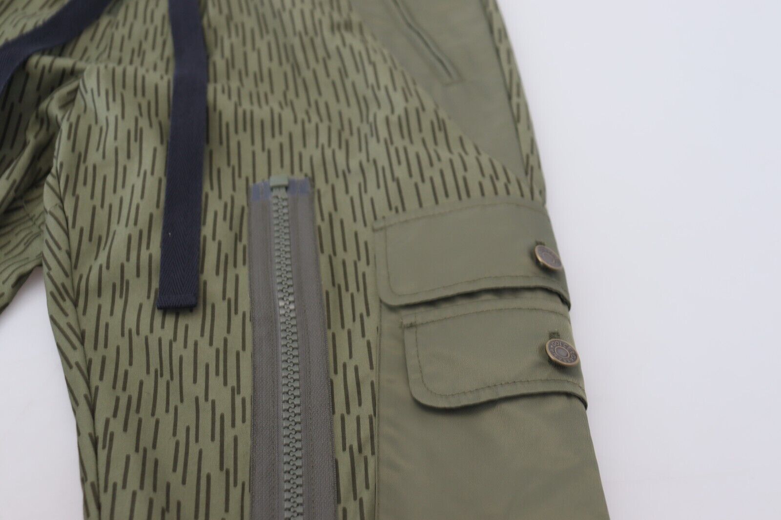 Dolce & Gabbana Green Striped Cargo Trousers with Zip Leg Men's Trousers-6