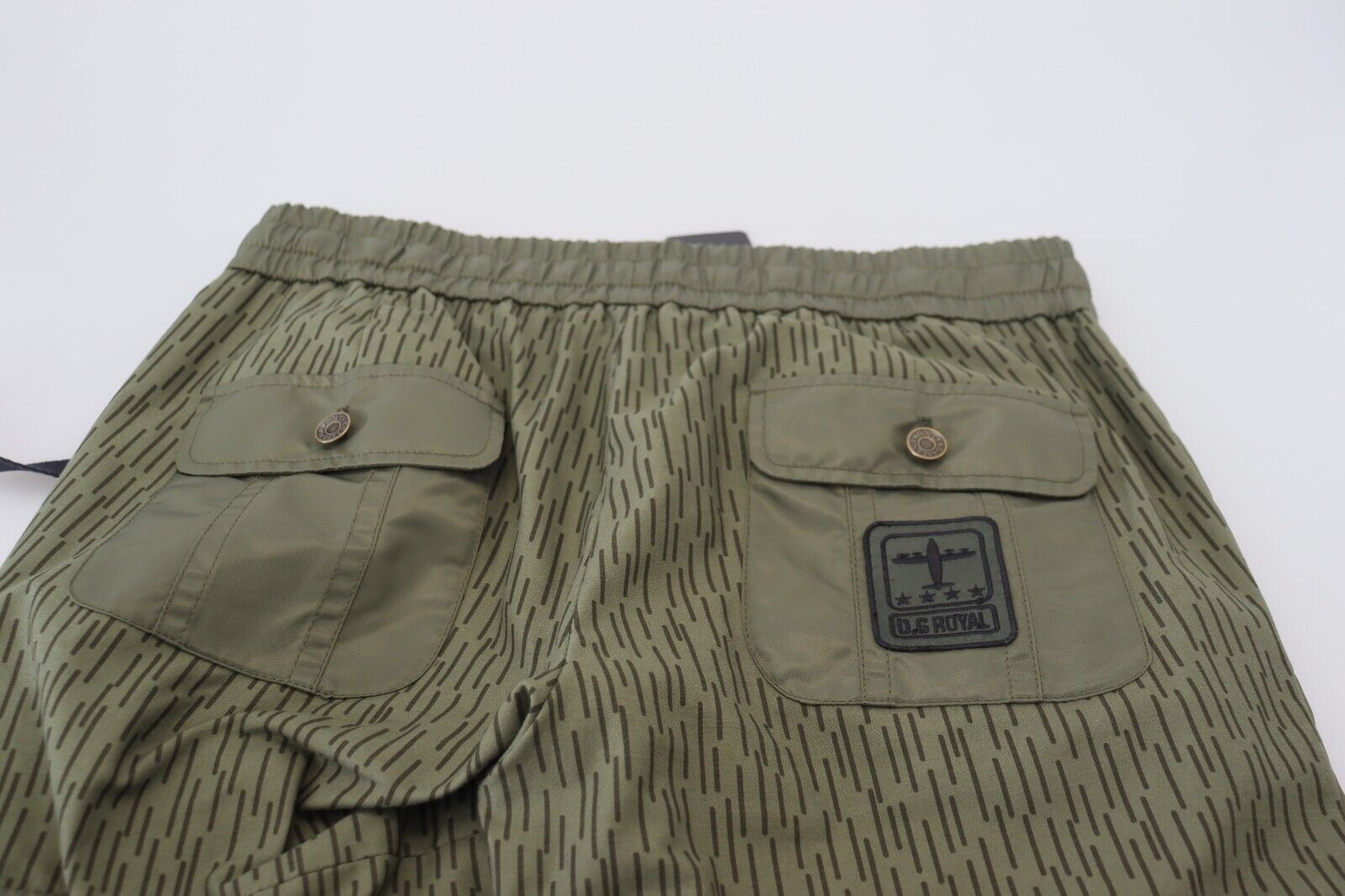 Dolce & Gabbana Green Striped Cargo Trousers with Zip Leg Men's Trousers-7
