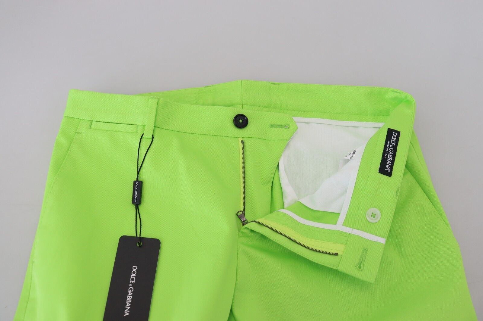 Dolce & Gabbana Light Green Cotton Skinny Men's Trousers-4