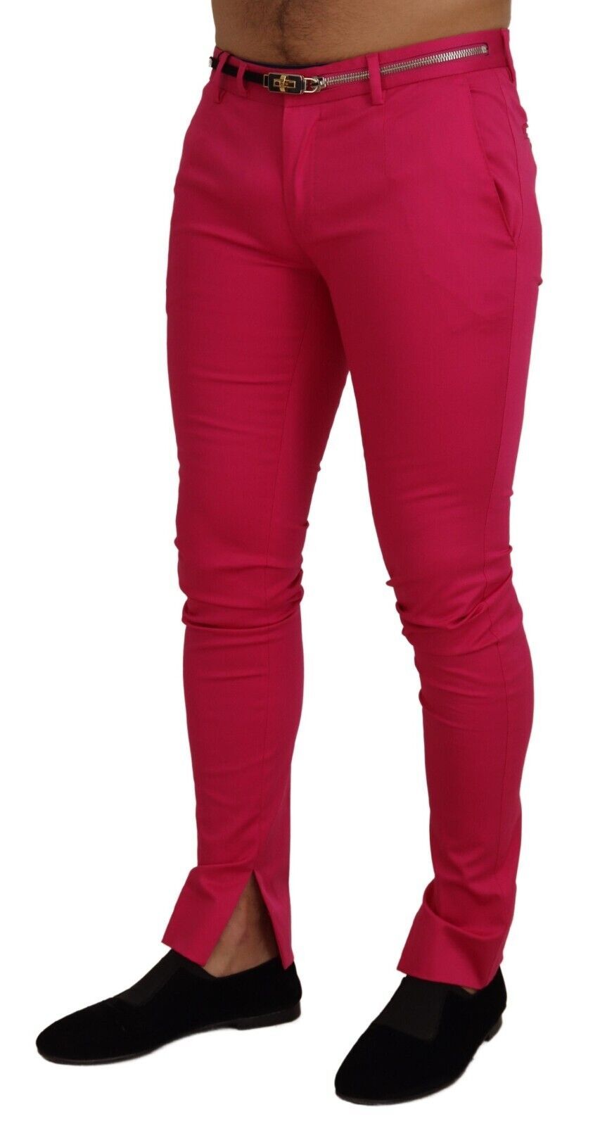 Dolce & Gabbana Pink Zipper Buckle Waist Trousers-2