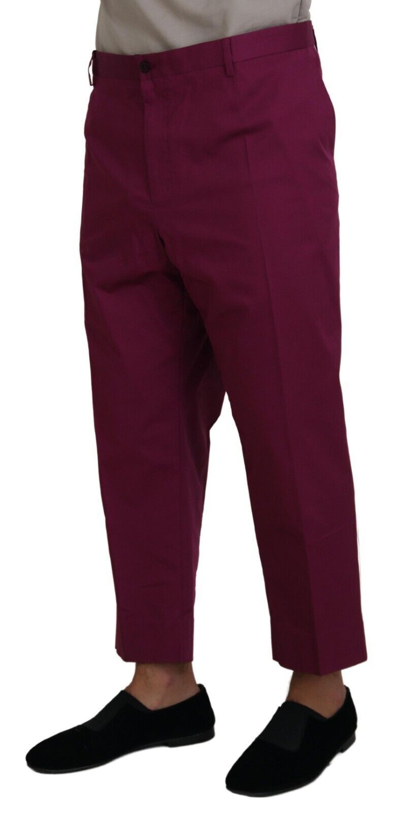 Dolce & Gabbana magenta DG logo pocket trousers in cotton-2