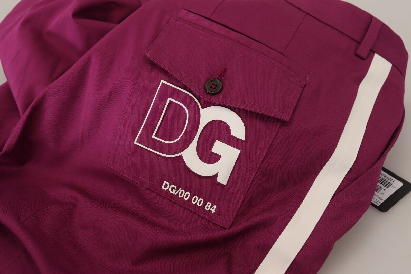 Dolce & Gabbana magenta DG logo pocket trousers in cotton-4