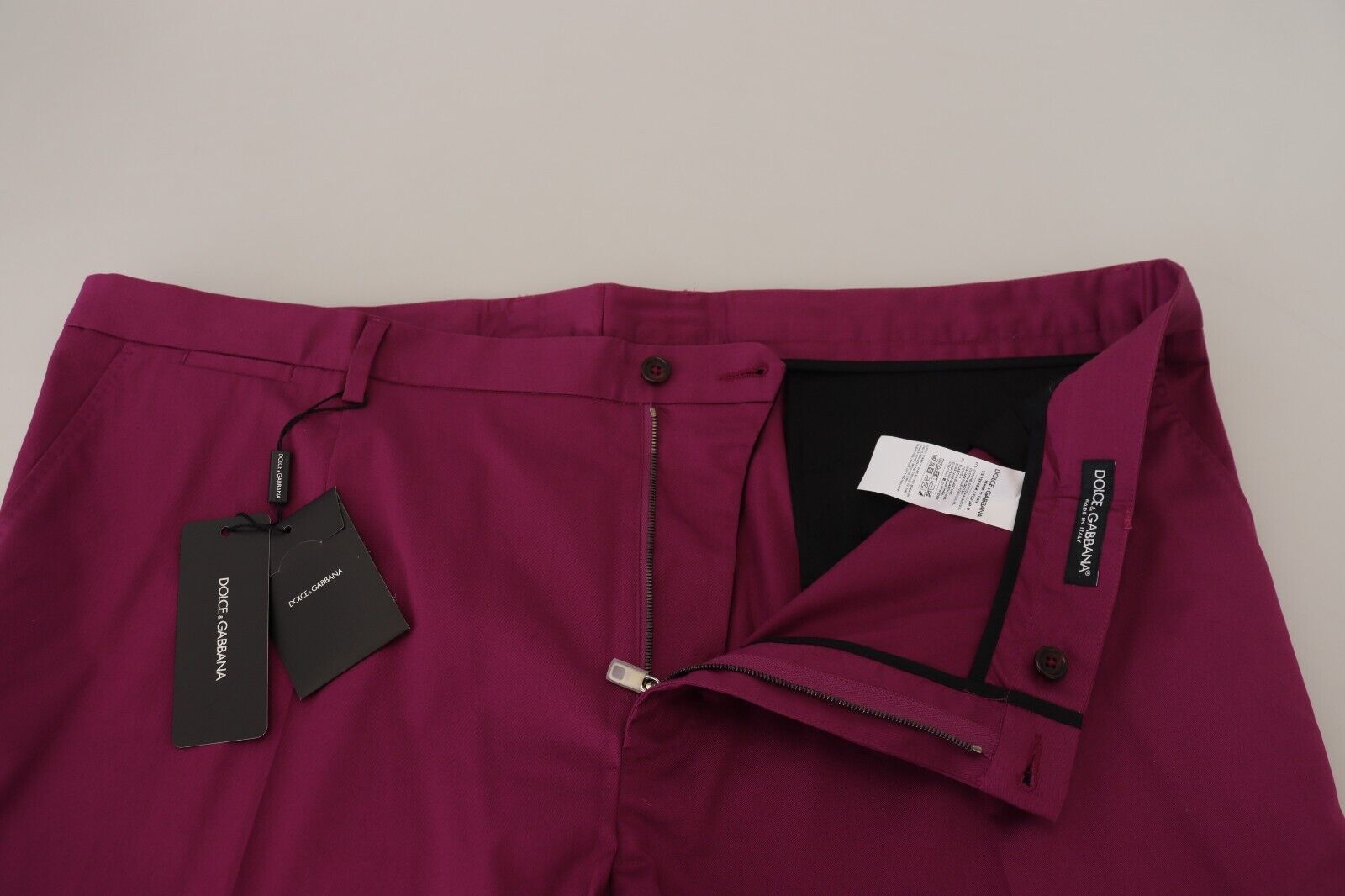 Dolce & Gabbana magenta DG logo pocket trousers in cotton-6