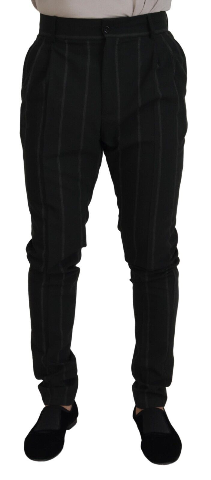 Dolce & Gabbana Black striped men's trousers cotton trousers