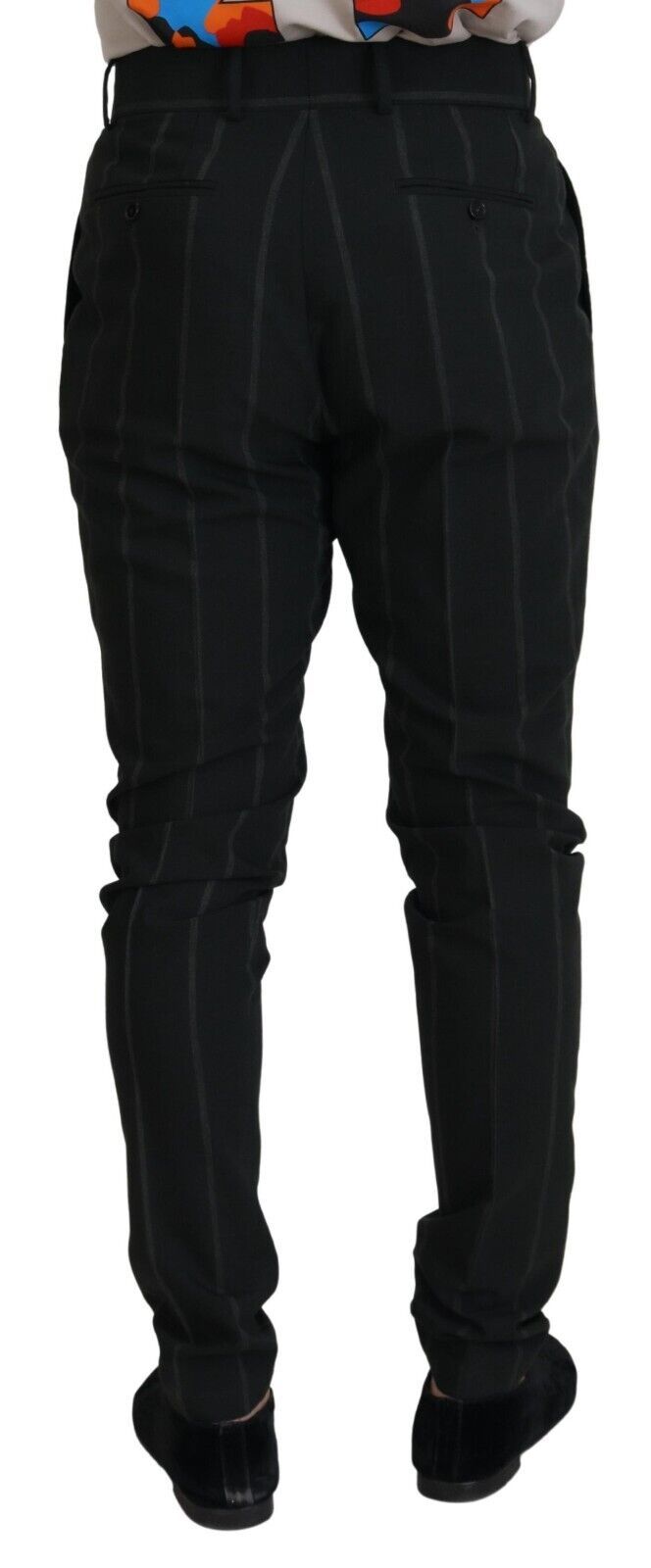 Dolce & Gabbana Black striped men's trousers cotton trousers-3