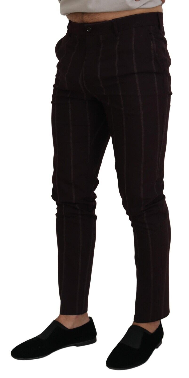 Dolce & Gabbana brown striped men's trousers cotton trousers-2