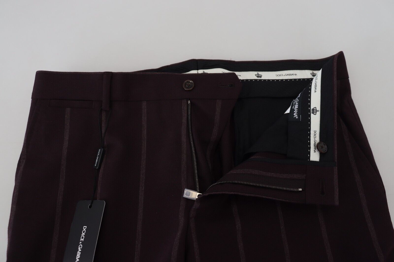 Dolce & Gabbana brown striped men's trousers cotton trousers-5