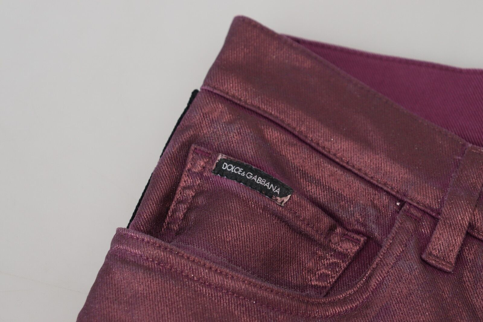 Dolce & Gabbana Magenta Cotton Men's Casual Harness Denim Jeans-6