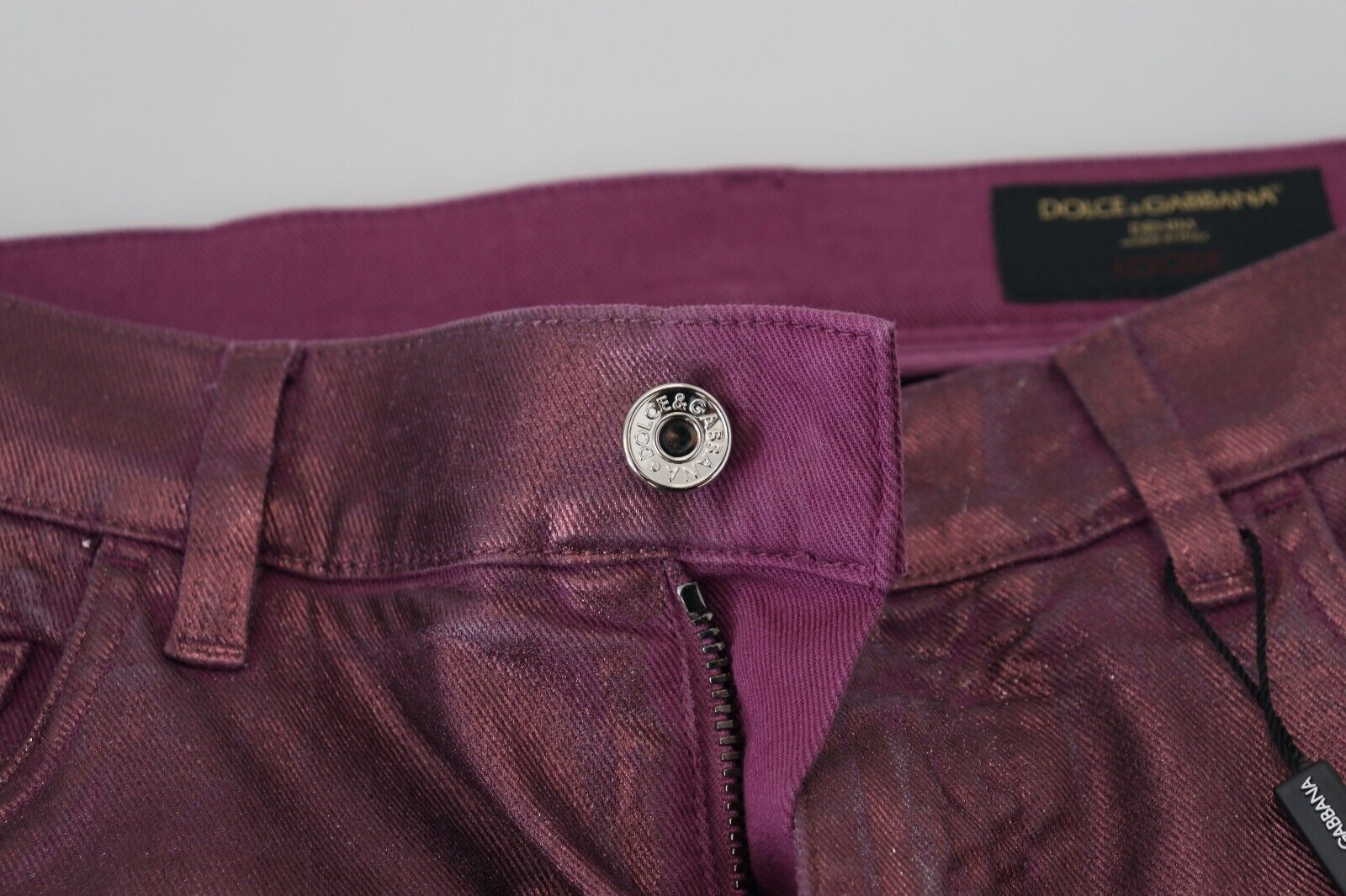 Dolce & Gabbana Magenta Cotton Men's Casual Harness Denim Jeans-8