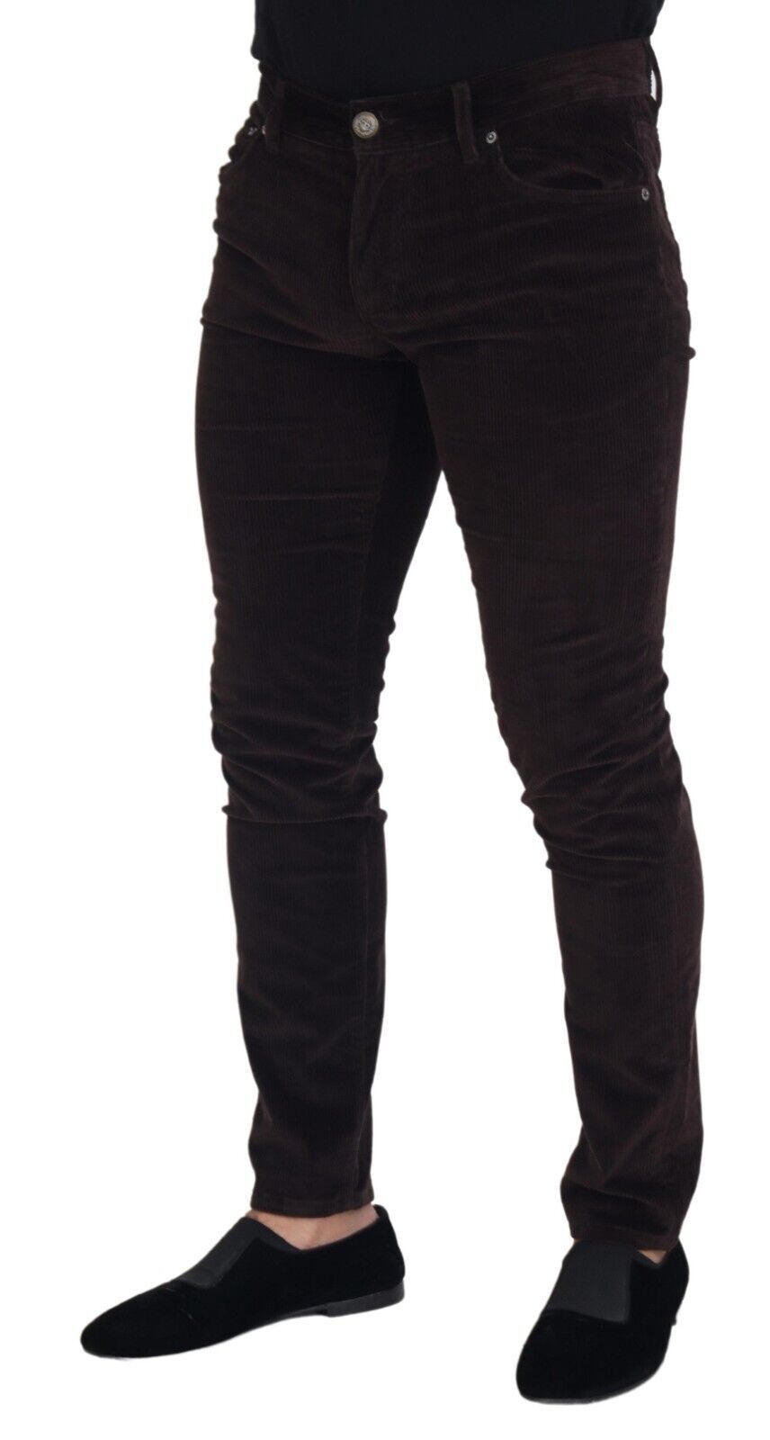 Dolce & Gabbana Brown Corduroy Men's Casual Trousers-2