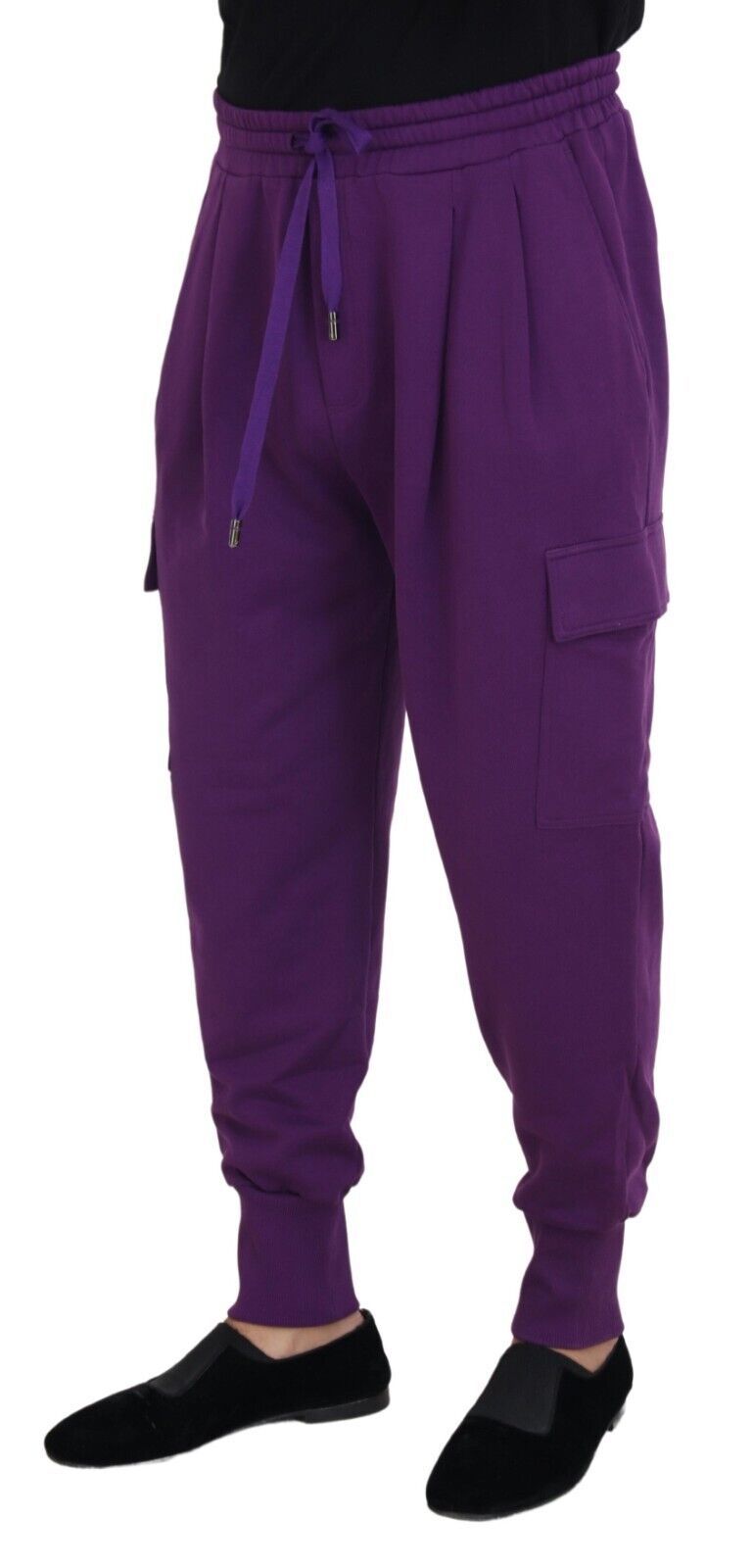 Dolce & Gabbana Purple Cotton Cargo Sweatpants Jogging Pants-2