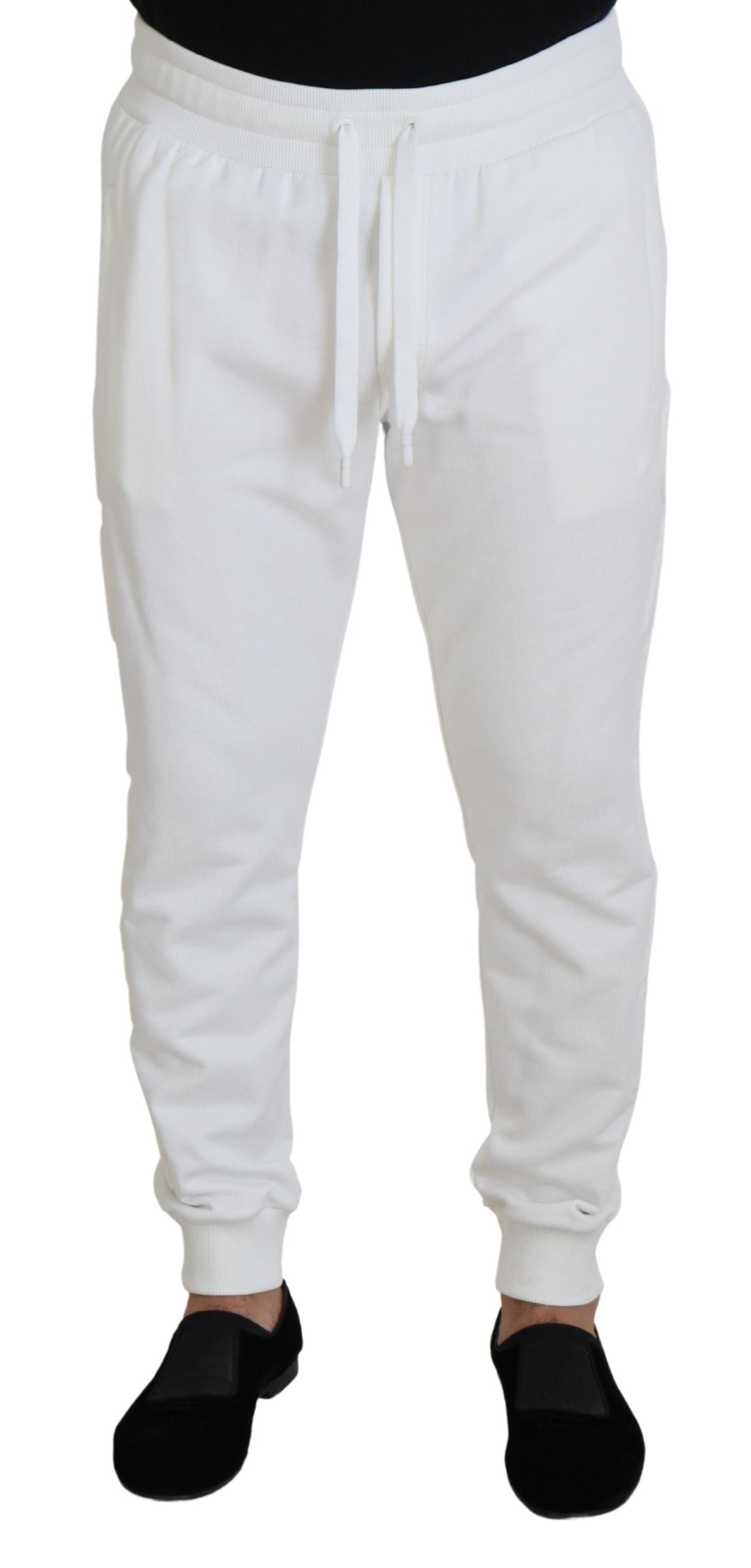 Dolce & Gabbana White Sport Logo Cotton Sweatpants Trousers