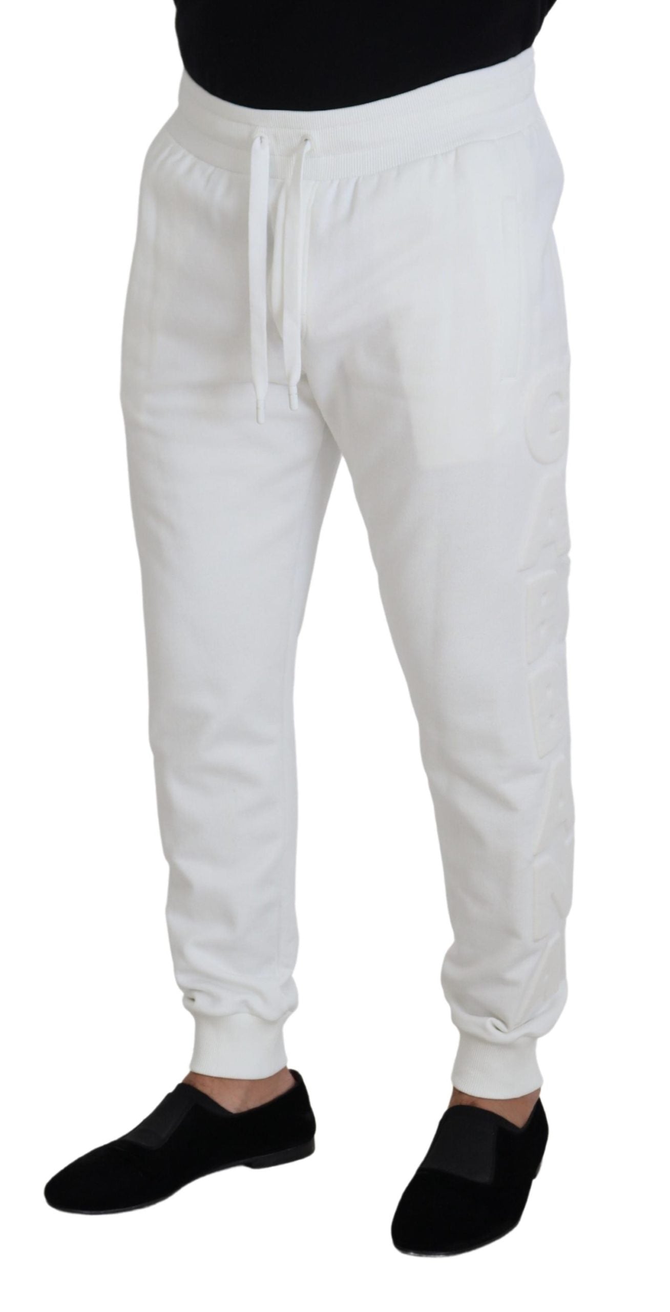 Dolce & Gabbana White Sport Logo Cotton Sweatpants Trousers-2