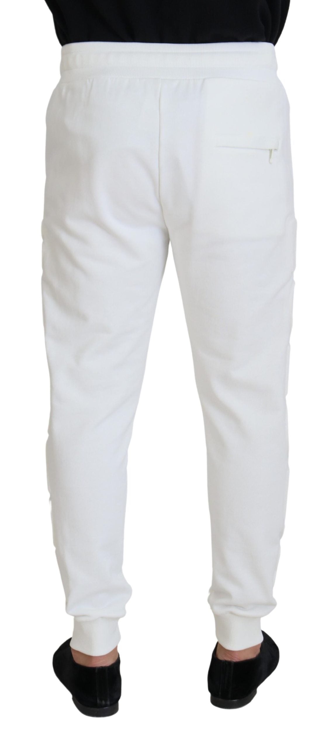 Dolce & Gabbana White Sport Logo Cotton Sweatpants Trousers-3